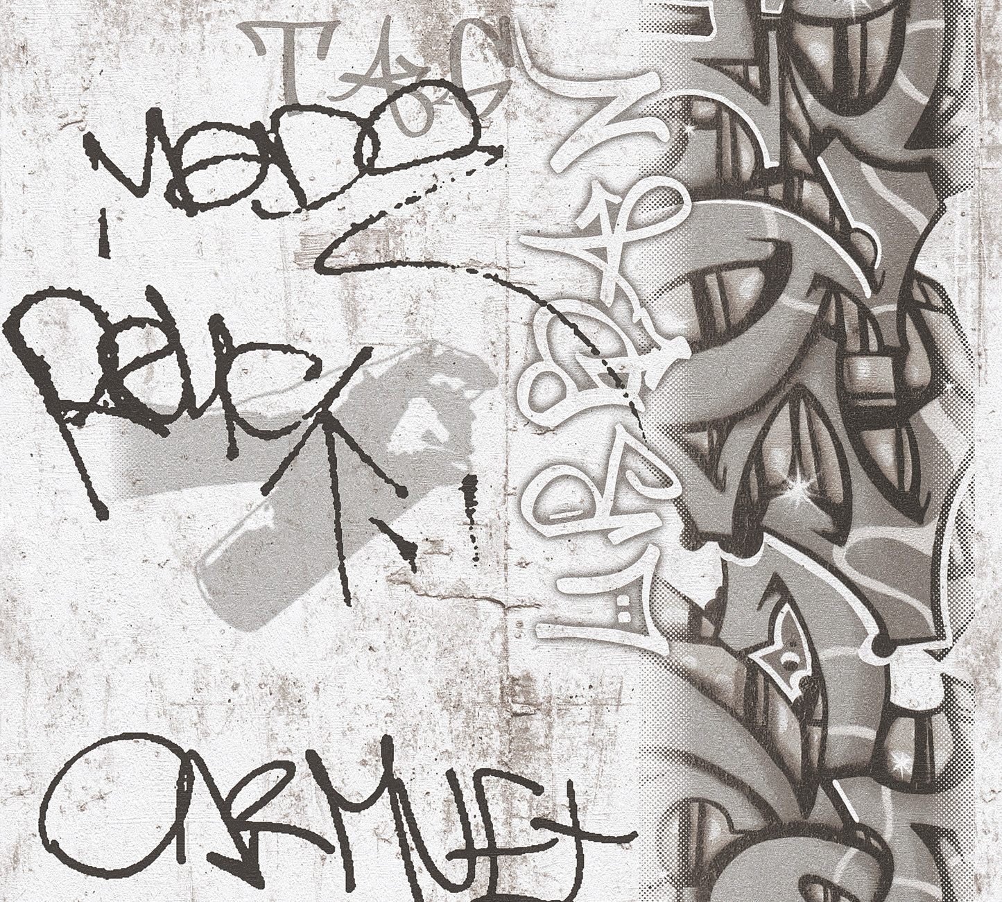 A.S. Création Graffiti Tapete Grau Papiertapete 369863 Wandtapete