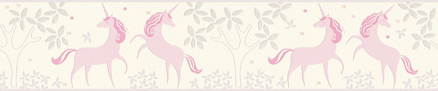 A.S. Création Bordüre Einhorn Borte Kinderzimmertapete Rosa Papiertapete 369901