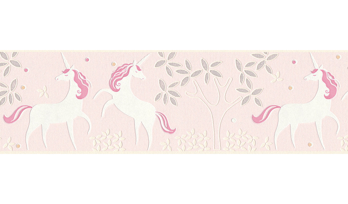 A.S. Création Bordüre Einhorn Borte Kinderzimmertapete Rosa Papiertapete 369903