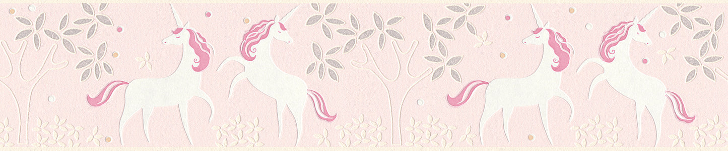 A.S. Création Bordüre Einhorn Borte Kinderzimmertapete Rosa Papiertapete 369903
