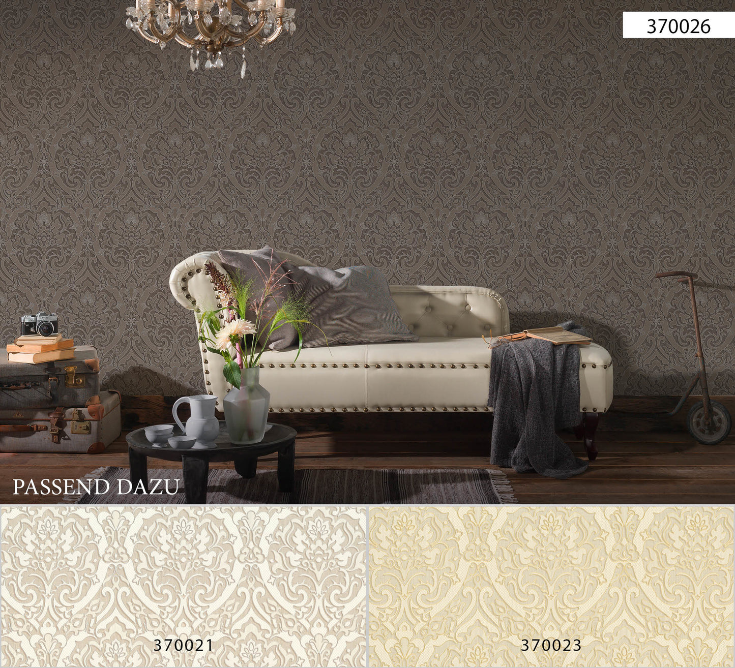 A.S. Création Barocktapete Braun Vliestapete 370026 Wandtapete Glitzer Tapete