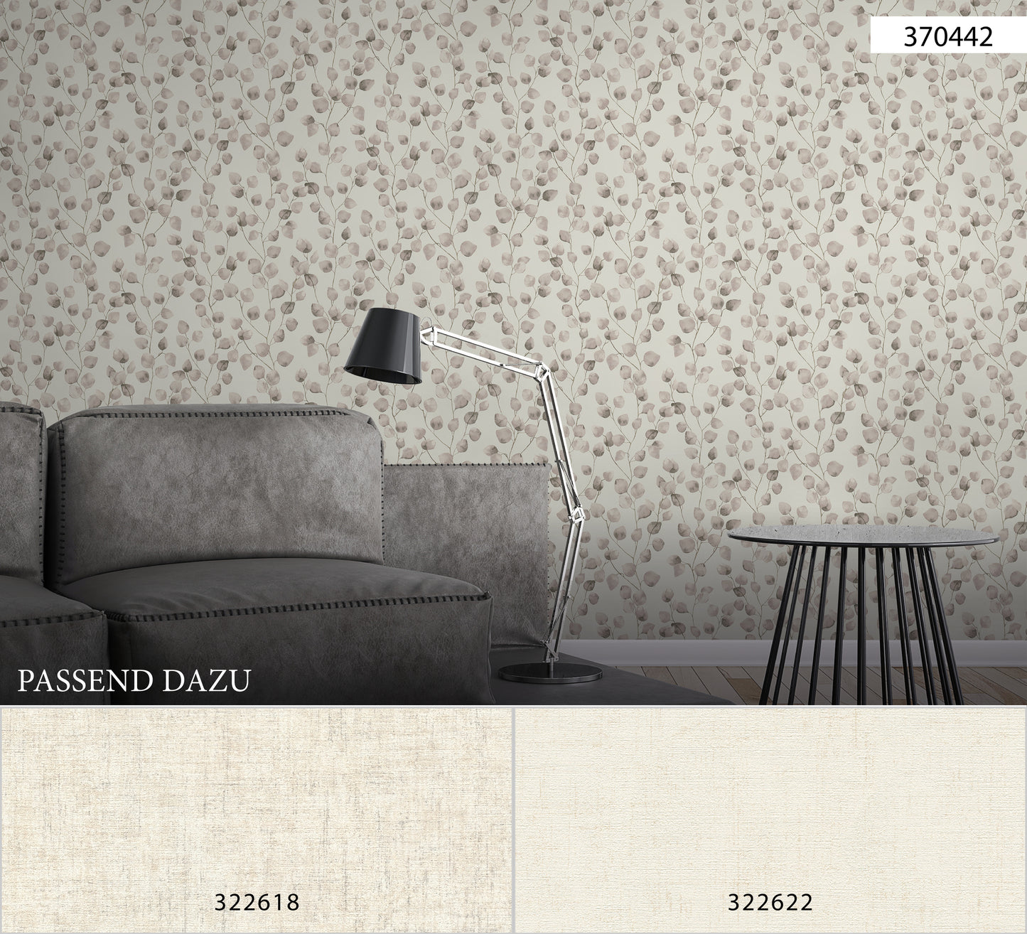 A.S. Création Blumen Vinyl Tapete Greenery Beige Wandtapete Blumentapete