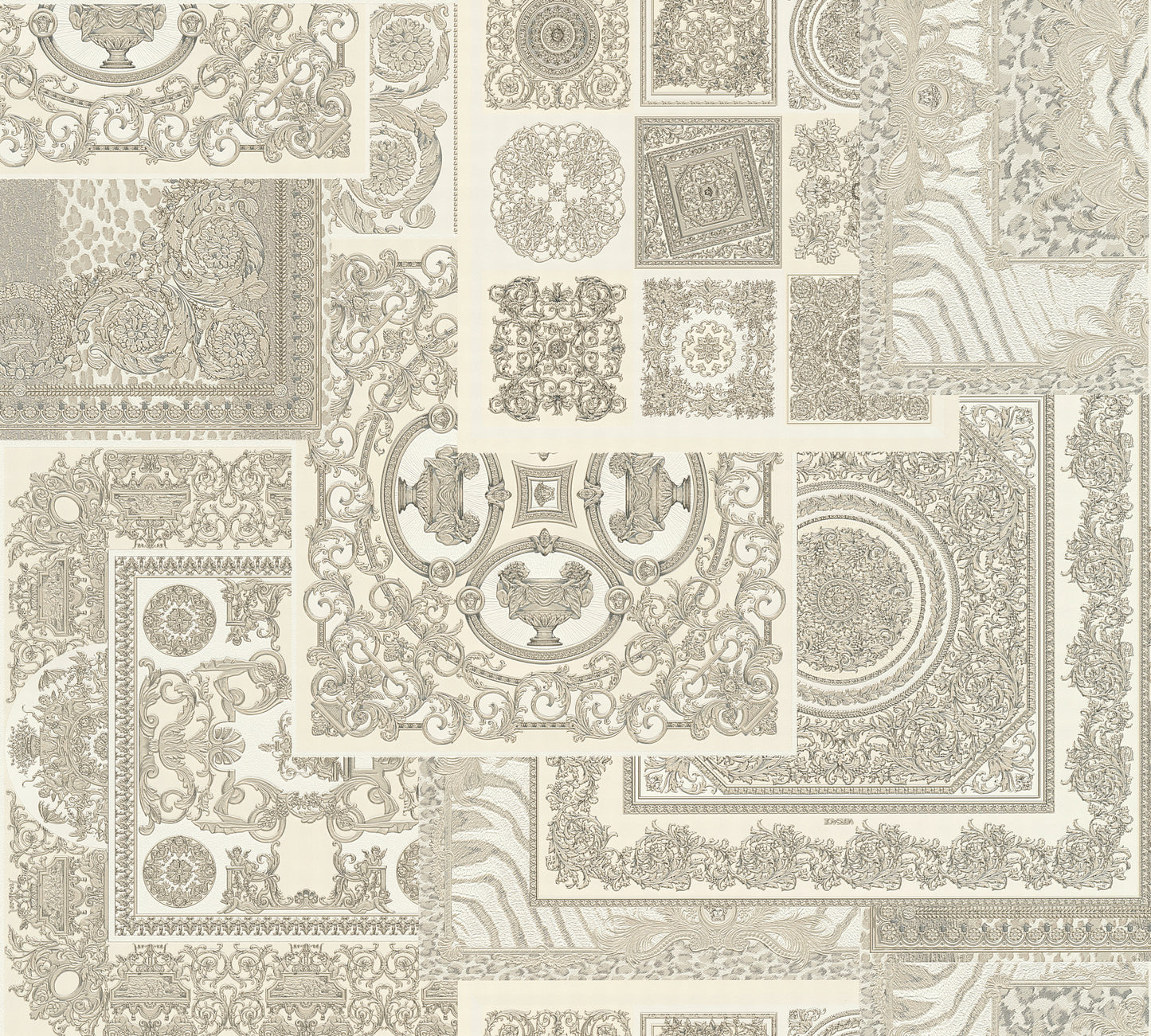 Versace Home Barocktapete Silber 370485 Luxus Vlies Designertapete Tapete Design
