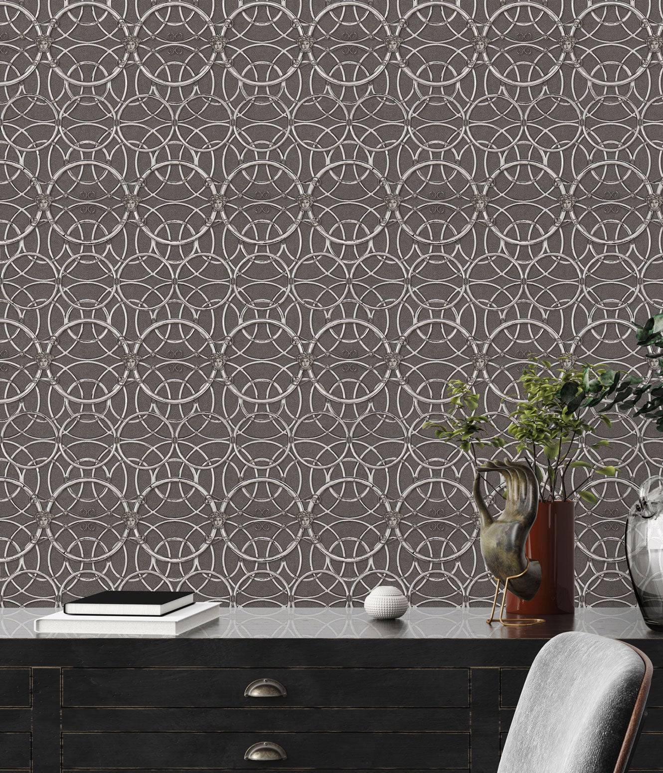 Versace Home Barocktapete Silber 370495 Luxus Vlies Designertapete Tapete Design