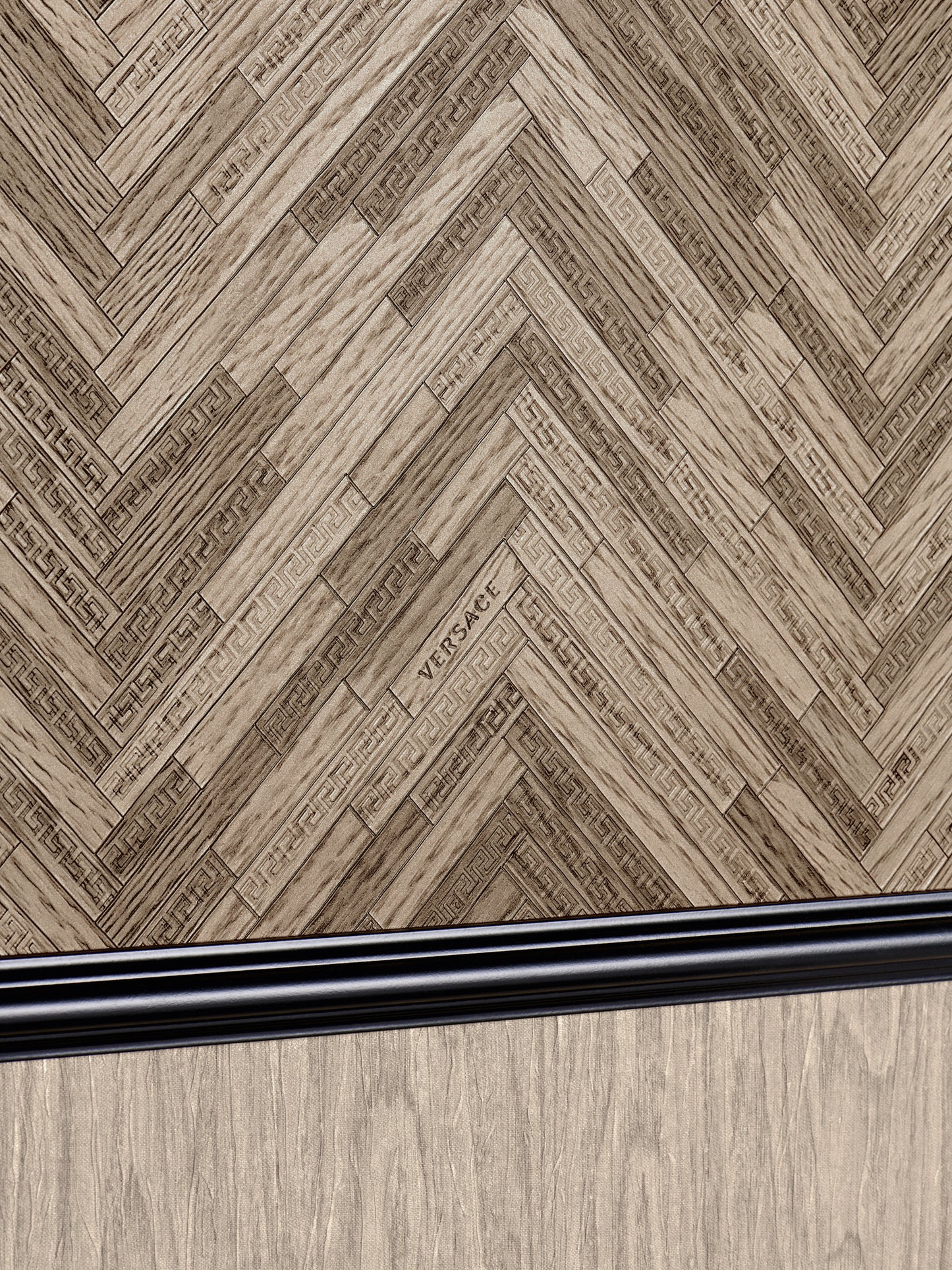 Versace Home Tapete in Holzoptik Beige 370522 Luxus Vlies Designertapete Design