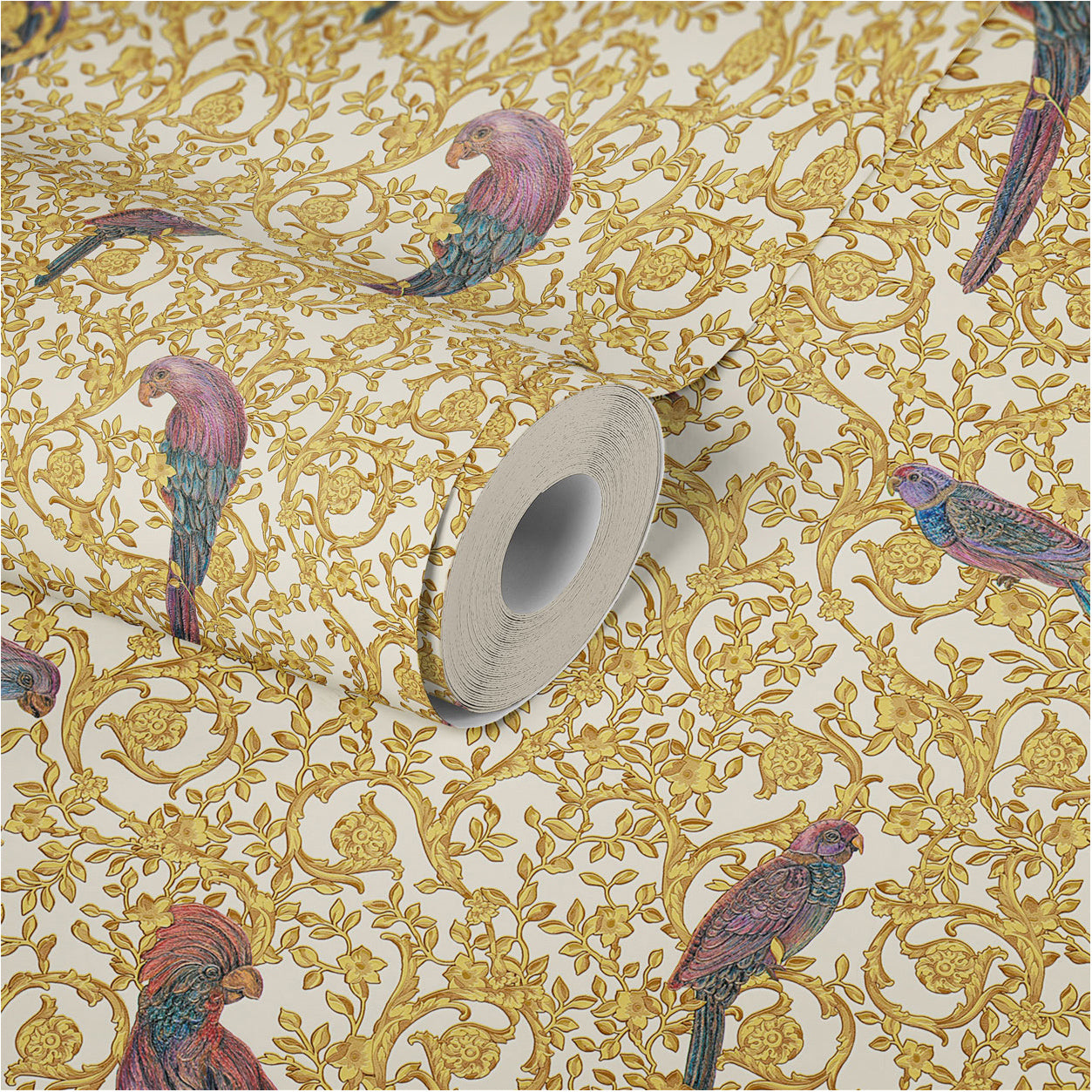 Versace Home Vogeltapete Gold 370532 Luxus Vlies Designertapete Tapete Design