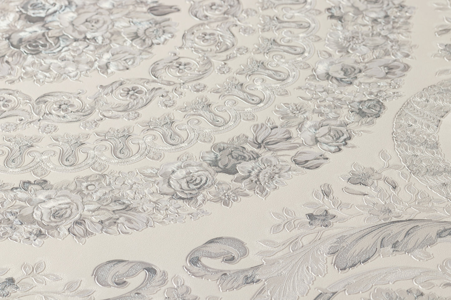 Versace Home Barocktapete Silber 370555 Luxus Vlies Designertapete Tapete Design