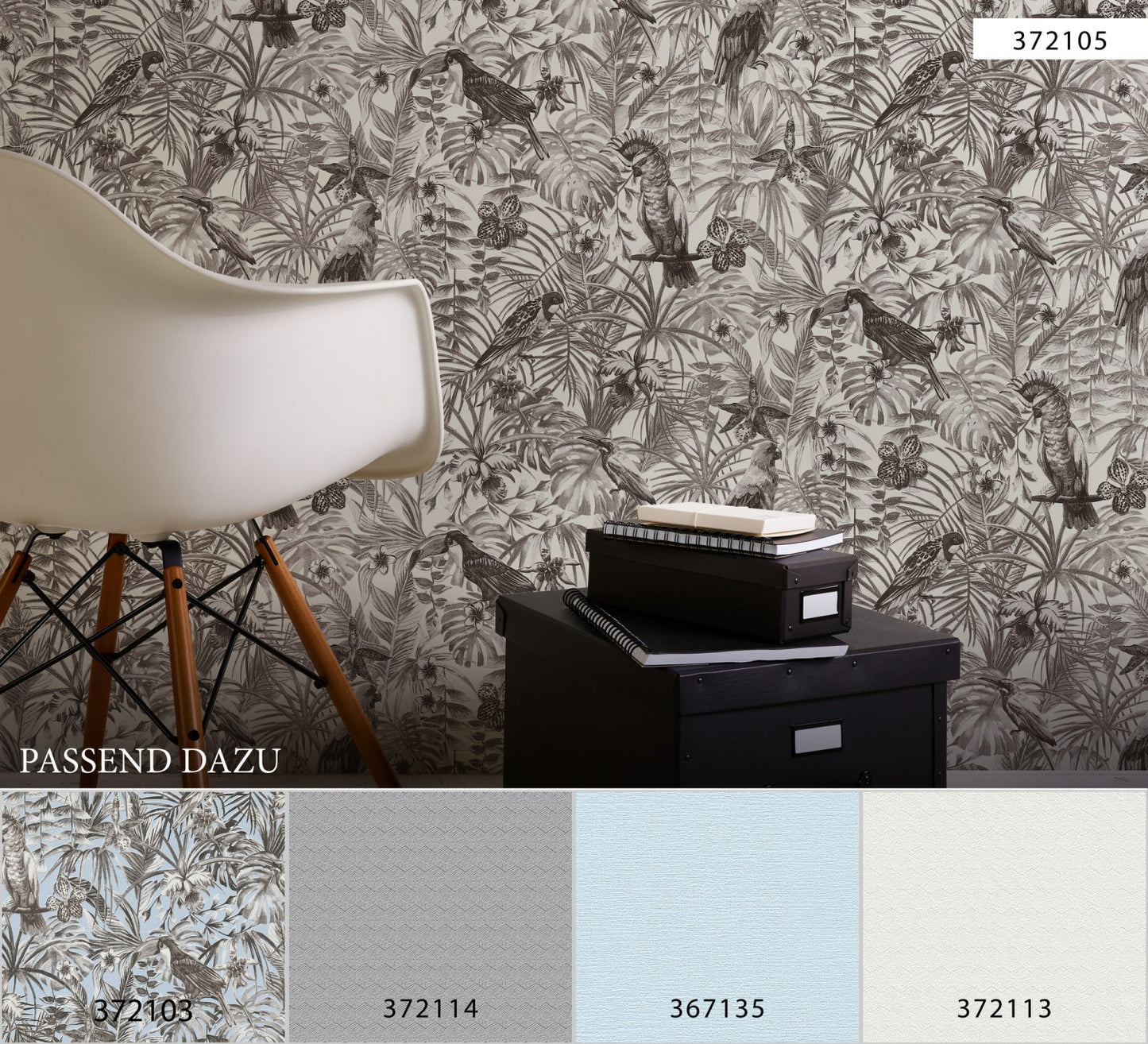 Dschungeltapete Schwarz Vliestapete 372105 Wandtapete A.S. Création Tapete