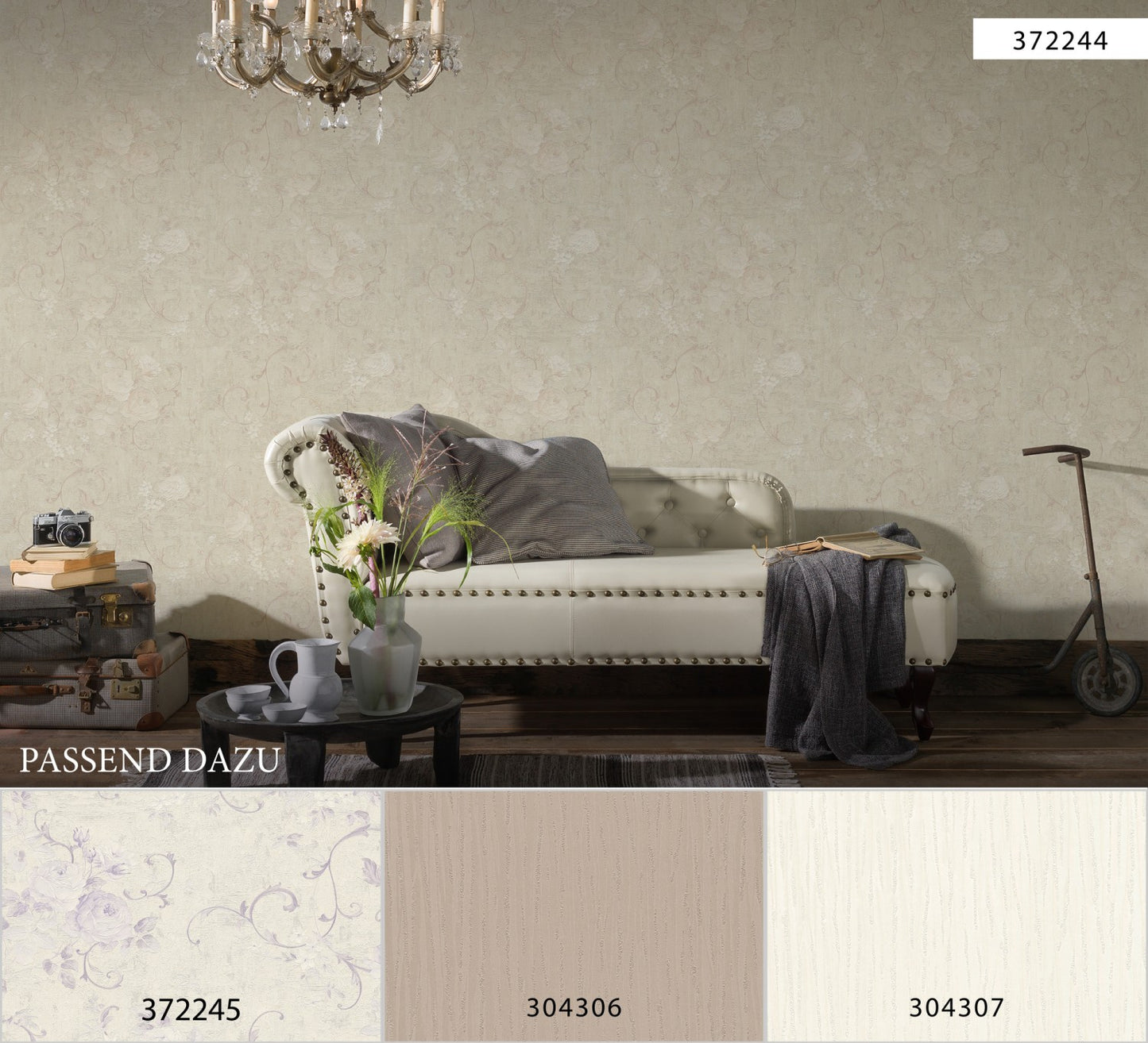 Blumentapete Grau Vliestapete 372244 Wandtapete A.S. Création Tapete