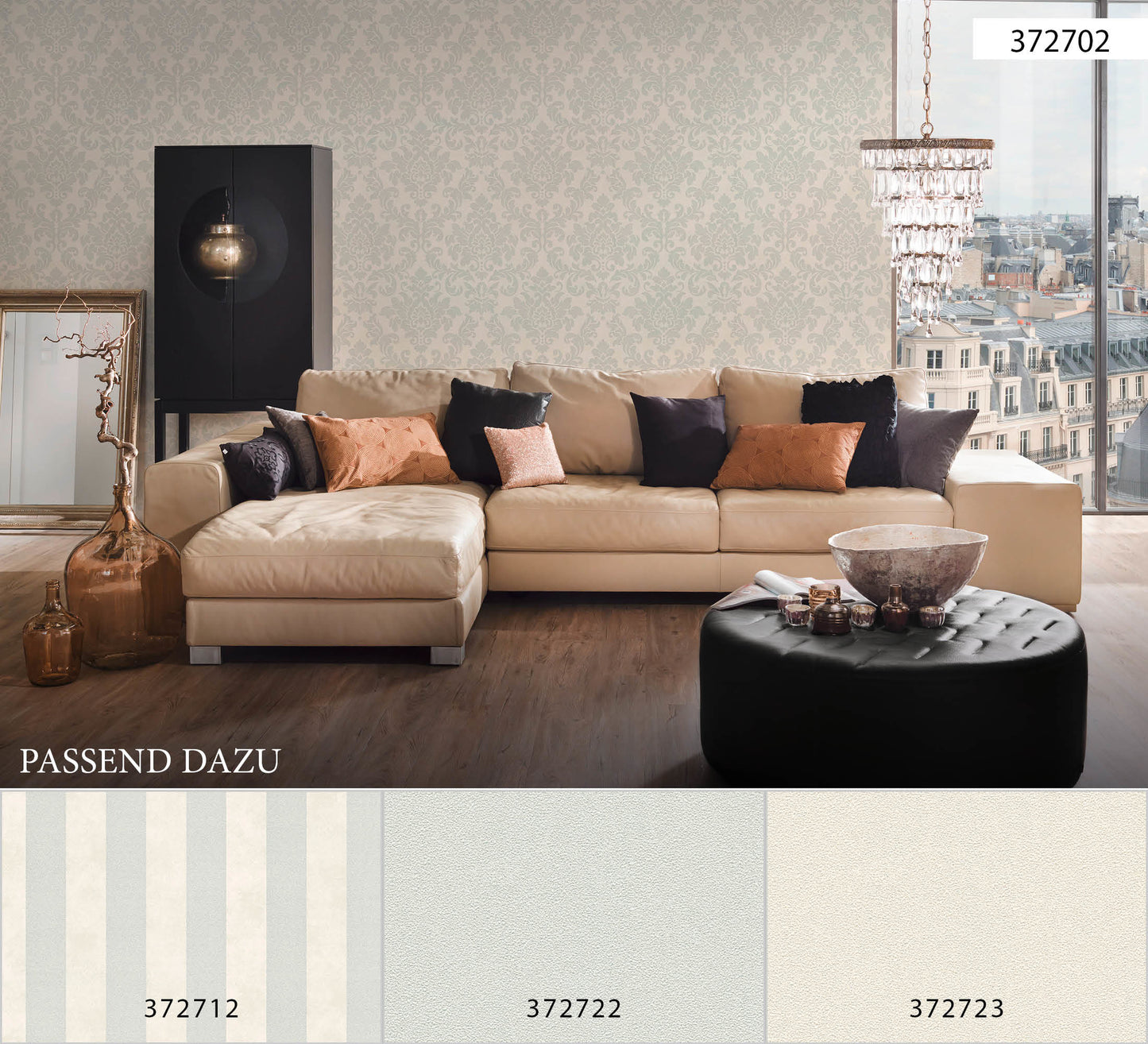 Livingwalls Barock Vintage Vinyl Tapete Trendwall Grau Glitzer Wandtapete