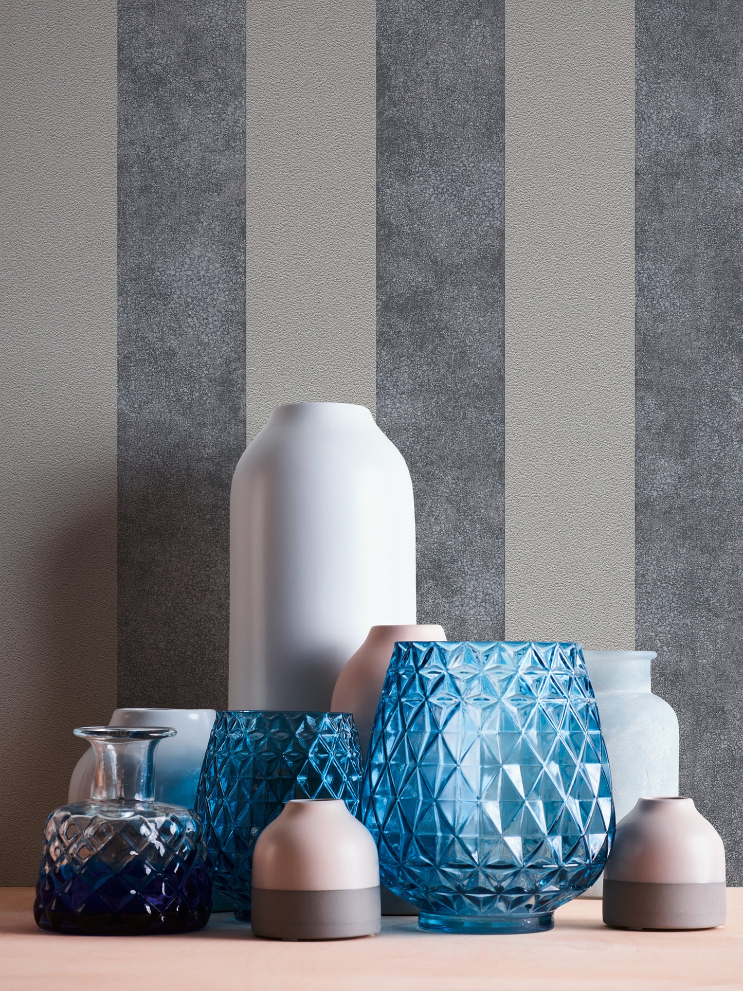 Livingwalls Streifen Vinyl Tapete Trendwall Schwarz Glitzer Wandtapete