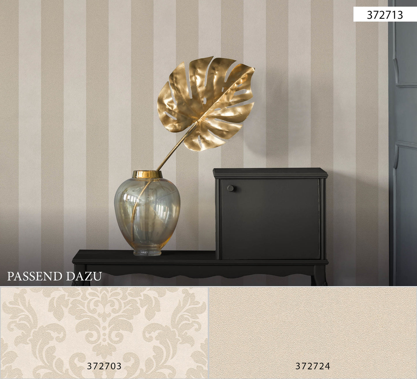 Livingwalls Streifen Vinyl Tapete Trendwall Beige Glitzer Streifentapete
