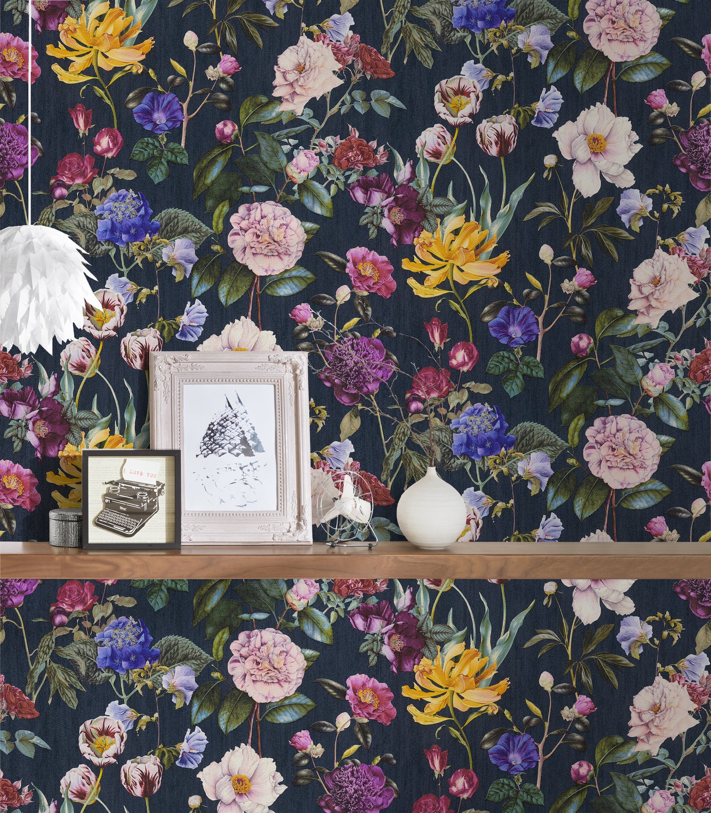 A.S. Création Designer Vinyl Tapete Jette Joop Blau Blumen Wandtapete Design