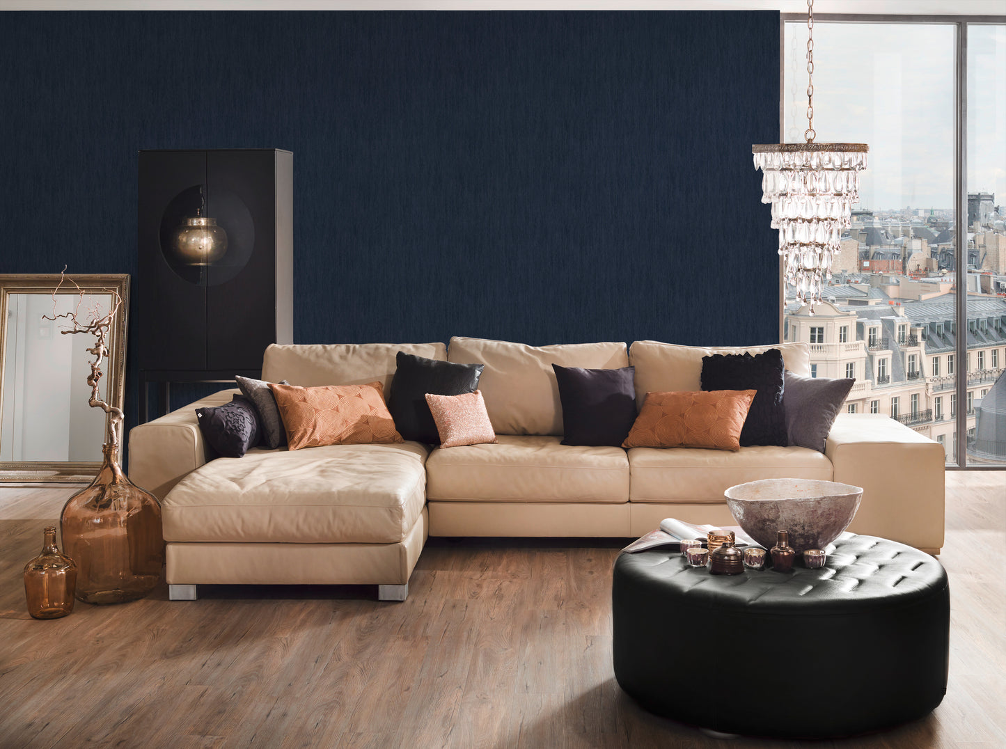 A.S. Création Designer Vinyl Tapete Jette Joop 5 Blau Uni Wandtapete Design