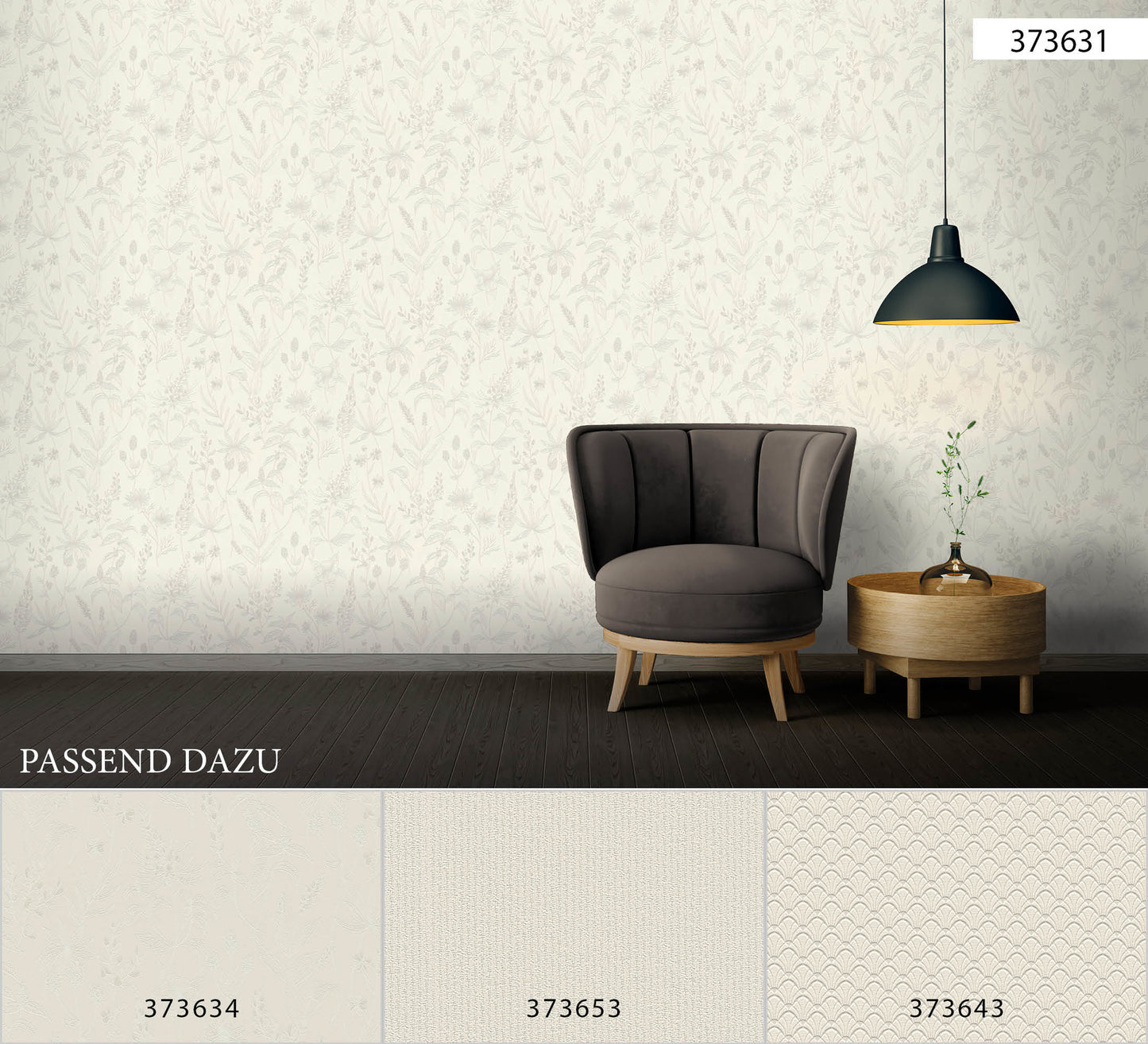 A.S. Création Designer Vinyl Tapete Jette Joop Beige Blumen Wandtapete Design