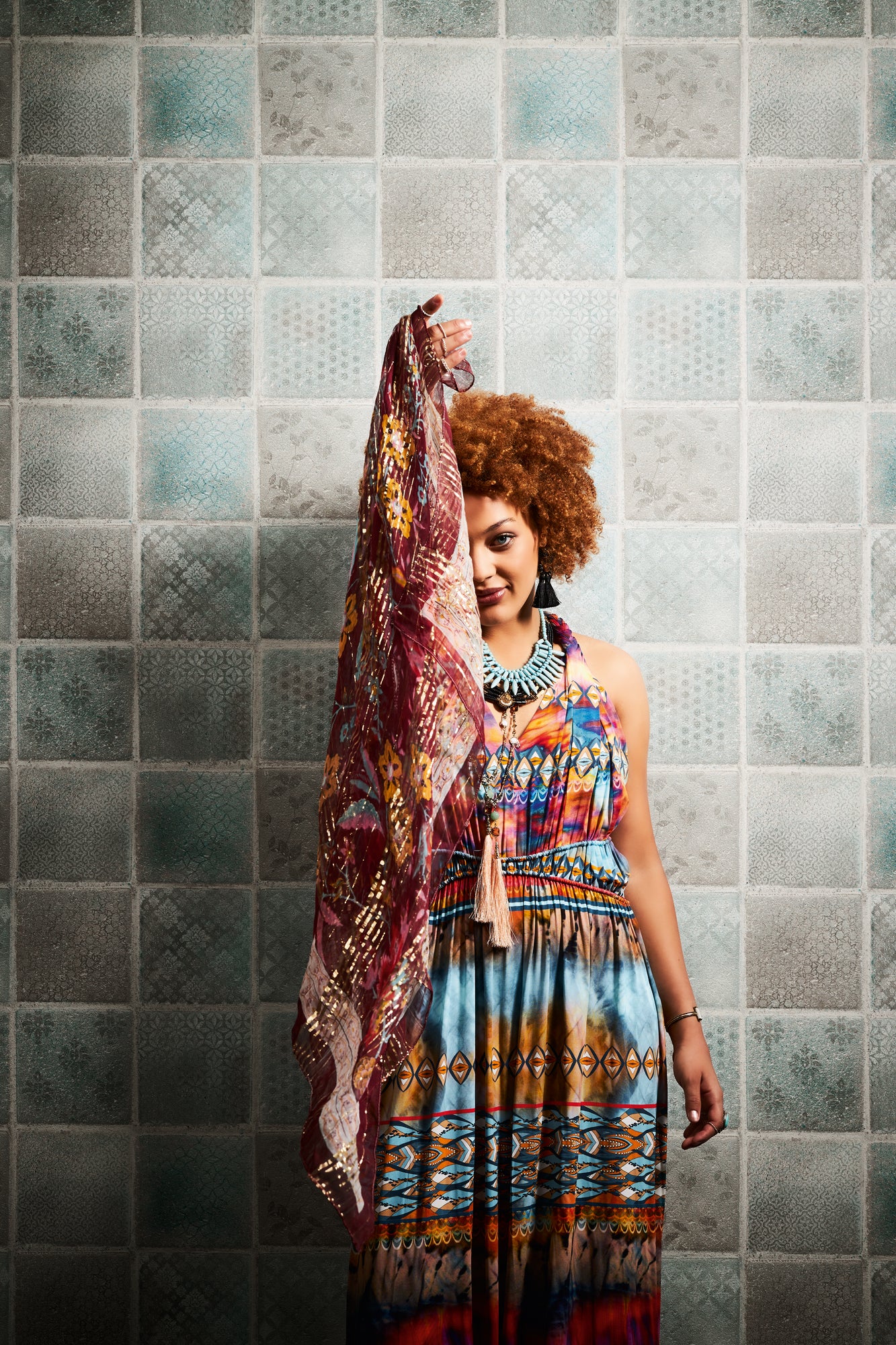 A.S. Création Fliesen Vinyl Tapete Neue Bude  2,Tropical Concre Blau Wandtapete