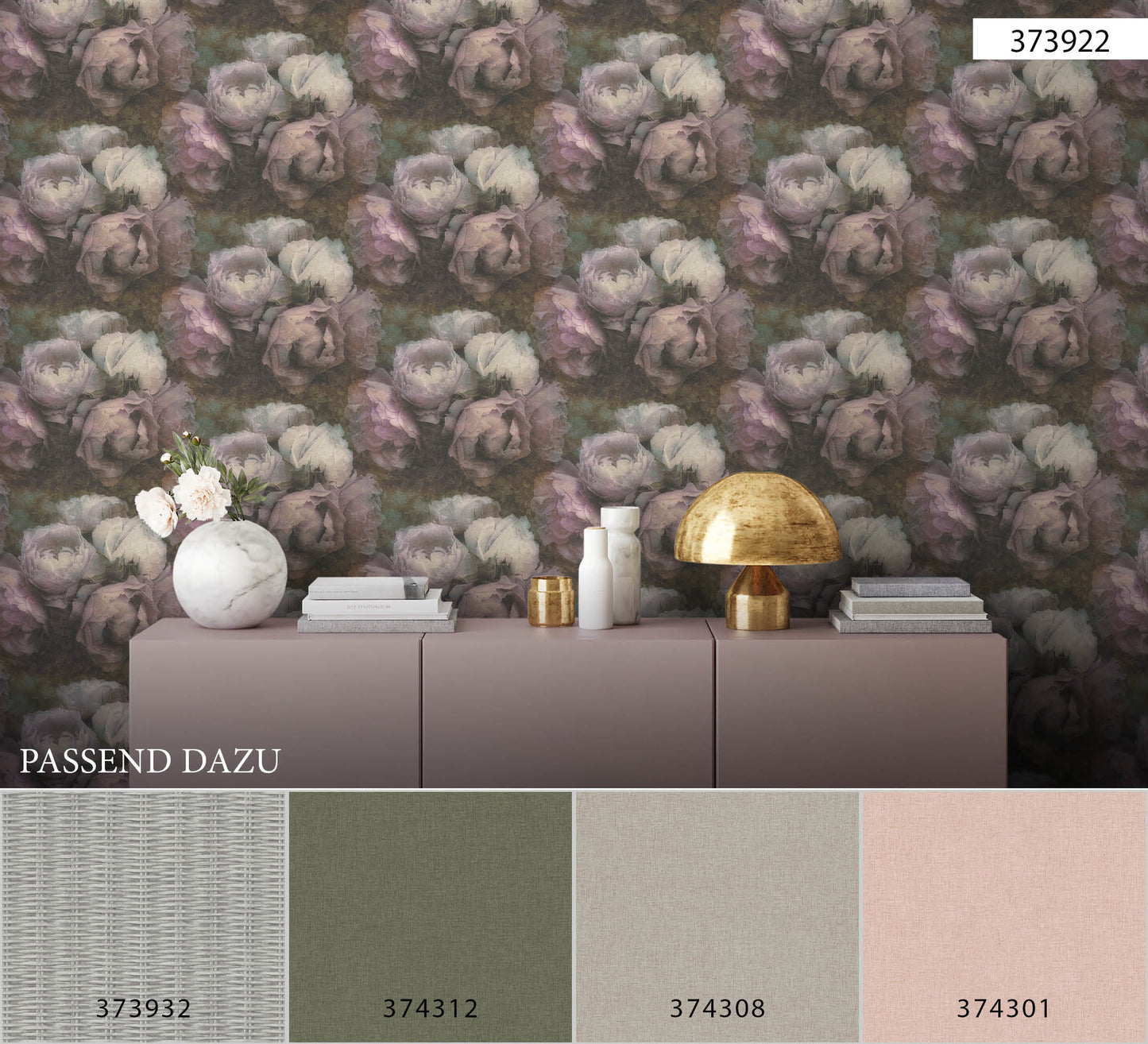 Livingwalls Blumen Vinyl Tapete New Walls Romantic Drea Violett Grau Wandtapete