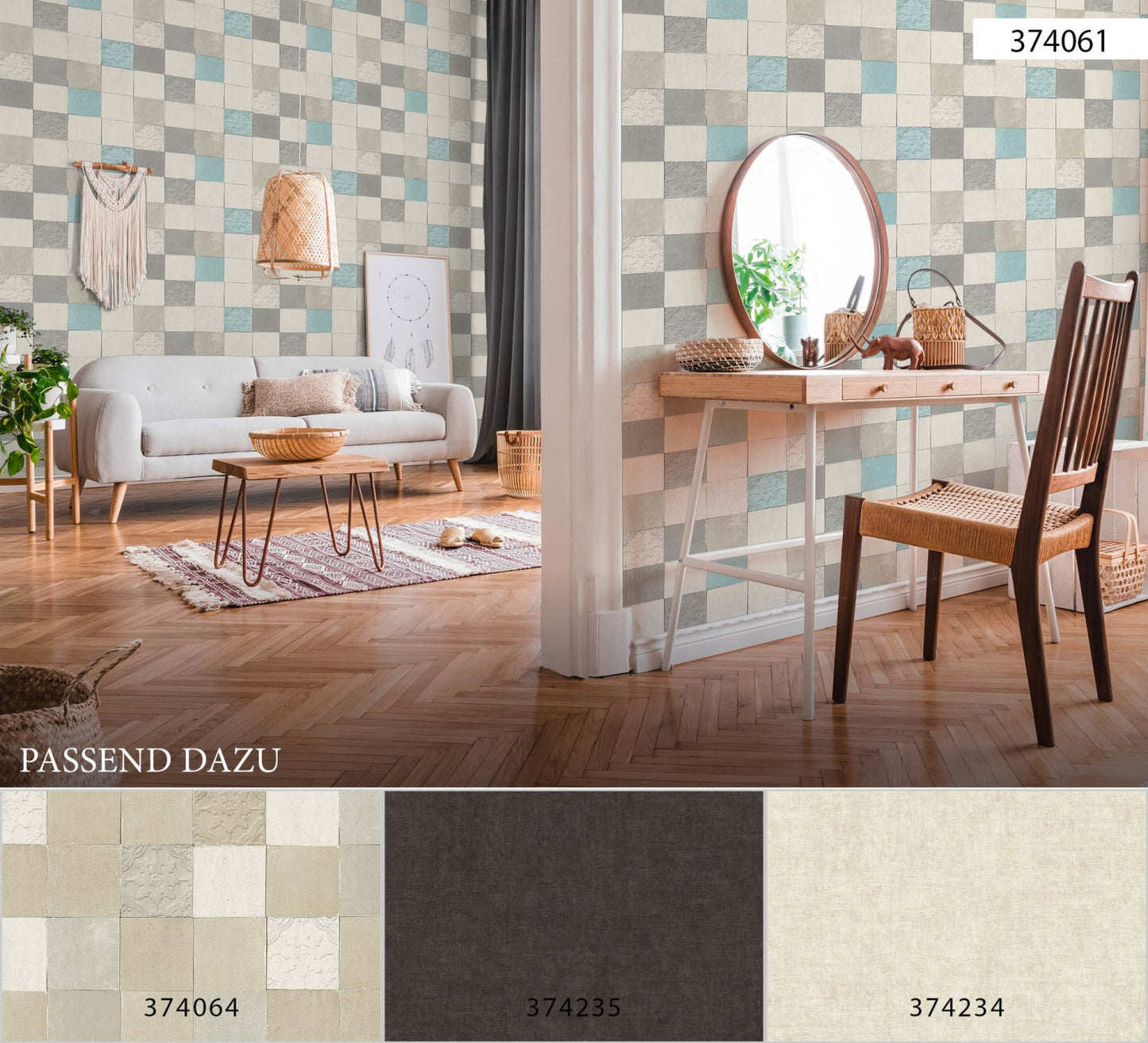 Fliesentapete Grau Vliestapete 374061 Wandtapete A.S. Création Tapete