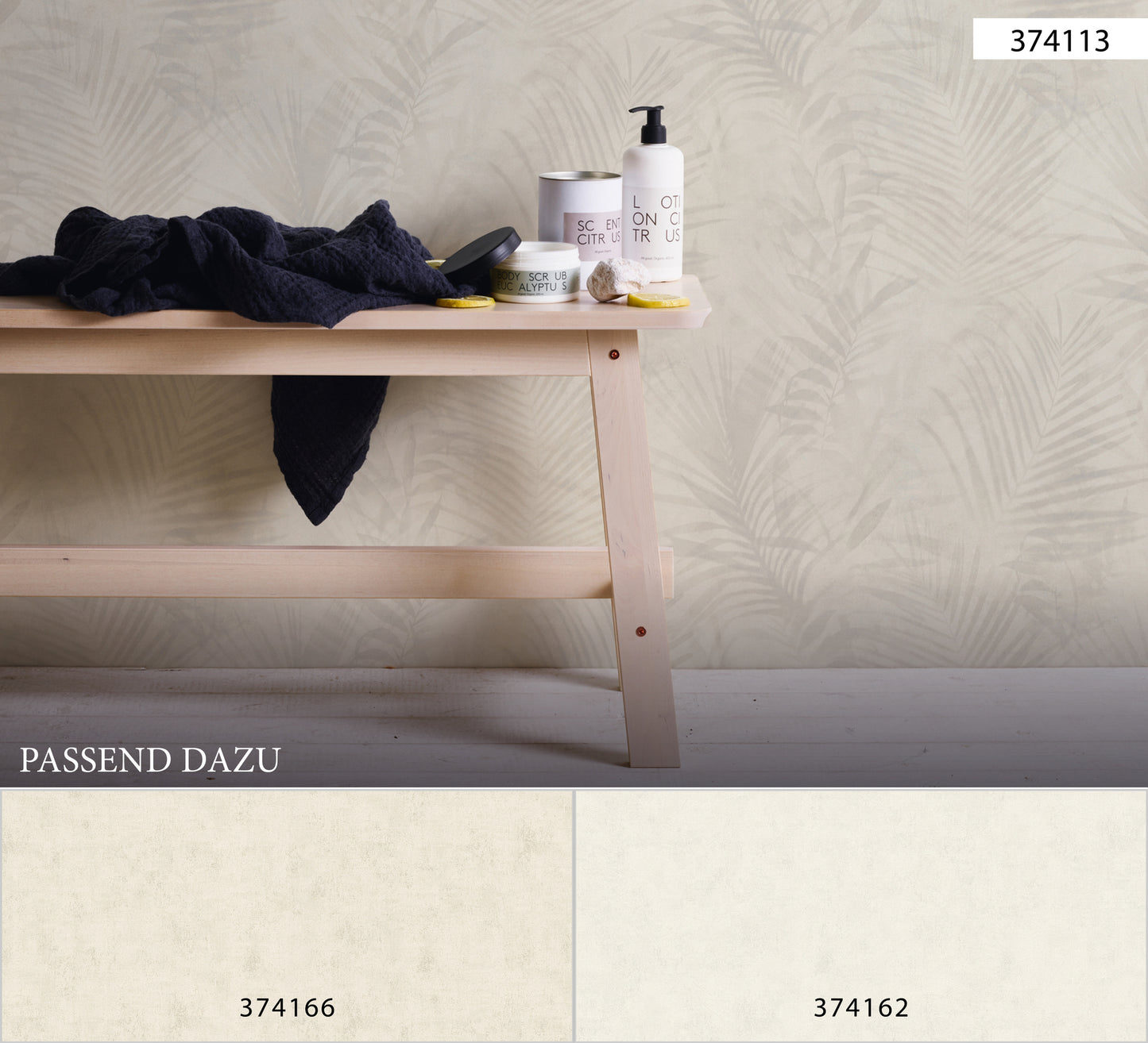 A.S. Création Palmen Vinyl Tapete Neue Bude 2.0 Tropical Concre Beige Dschungel