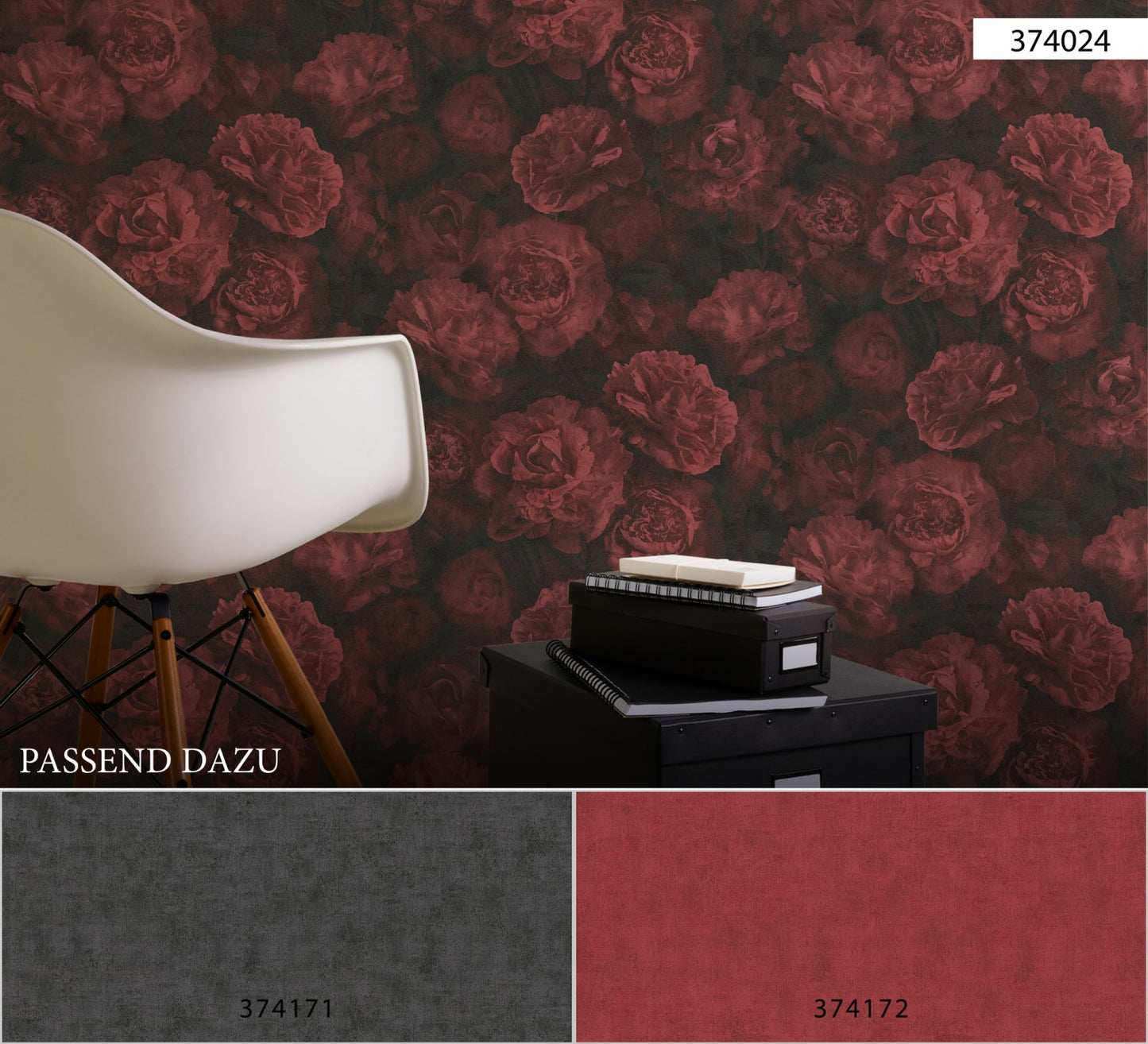 Unitapete Rot Vliestapete 374172 Wandtapete einfarbig A.S. Création Tapete