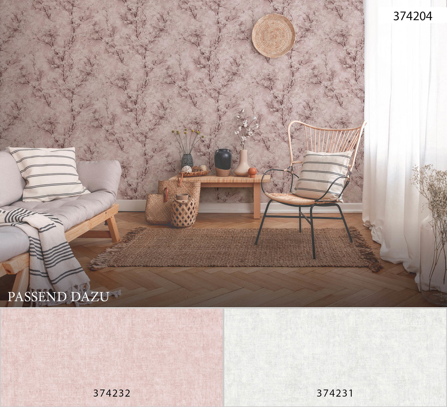 Livingwalls Wald Vinyl Tapete New Walls,Cosy & Rela Rosa Wandtapete Waldtapete