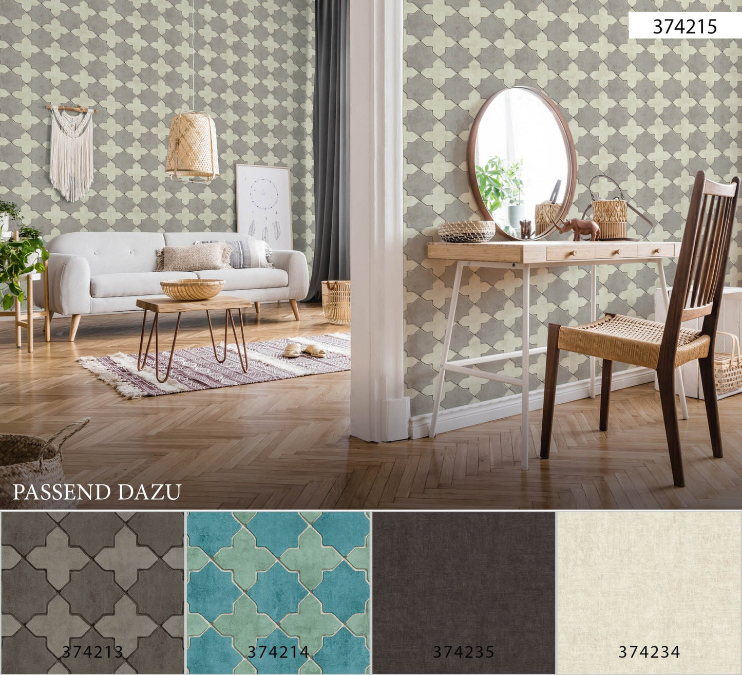 Geometrische Tapete Grau Vliestapete 374215 Wandtapete A.S. Création Tapete