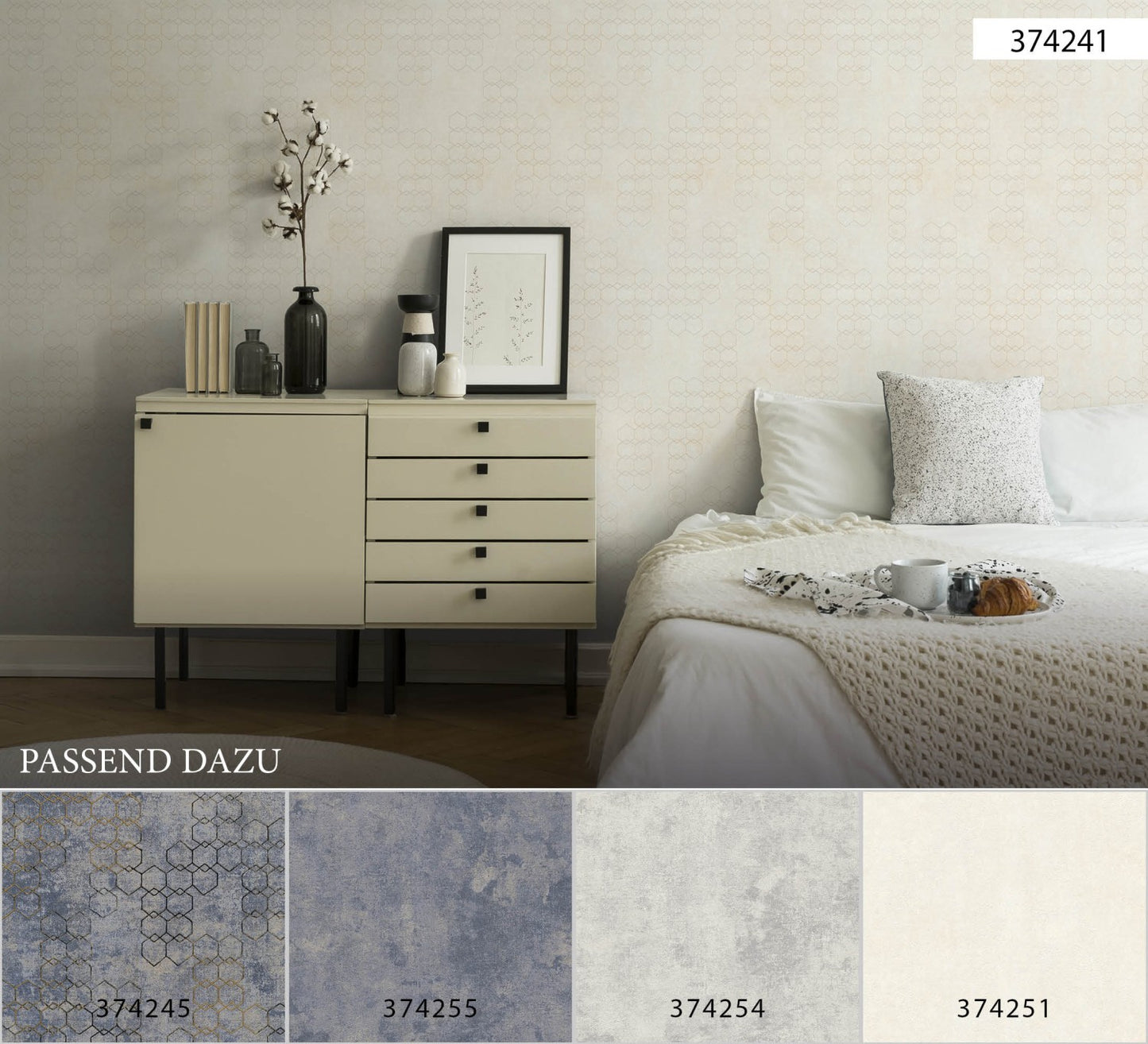 Designtapete Creme Vliestapete 374241 Wandtapete A.S. Création Tapete