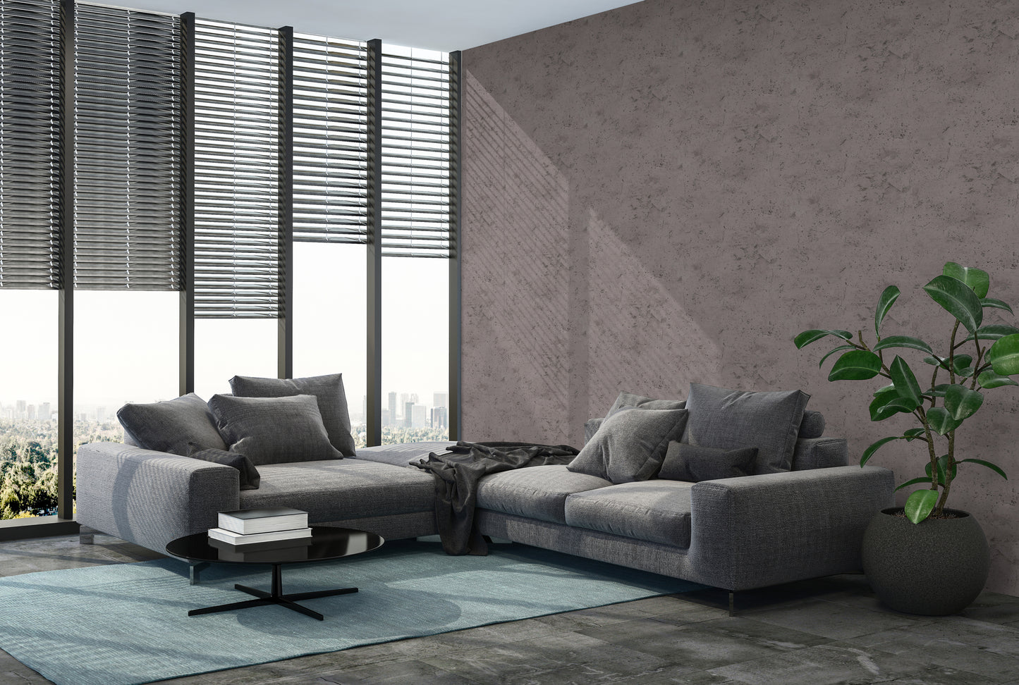 Livingwalls Beton Optik Vinyl Tapete New Walls,Loft Livin Grau Wandtapete