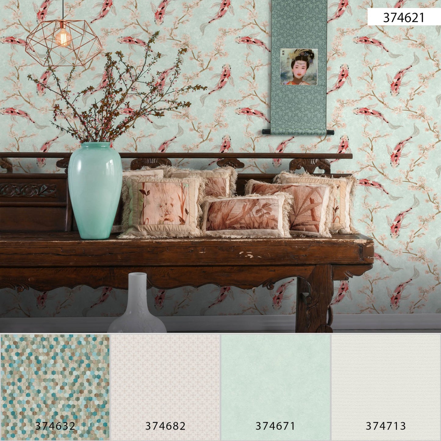 Japanische & Chinesische Tapete Blau 374621 Vlies-Wandtapete A.S. Création Tapete