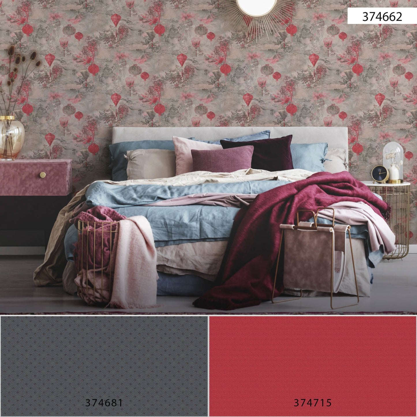 Japanische & Chinesische Tapete Rosa Vliestapetenrolle 374662 A.S. Création Tapete