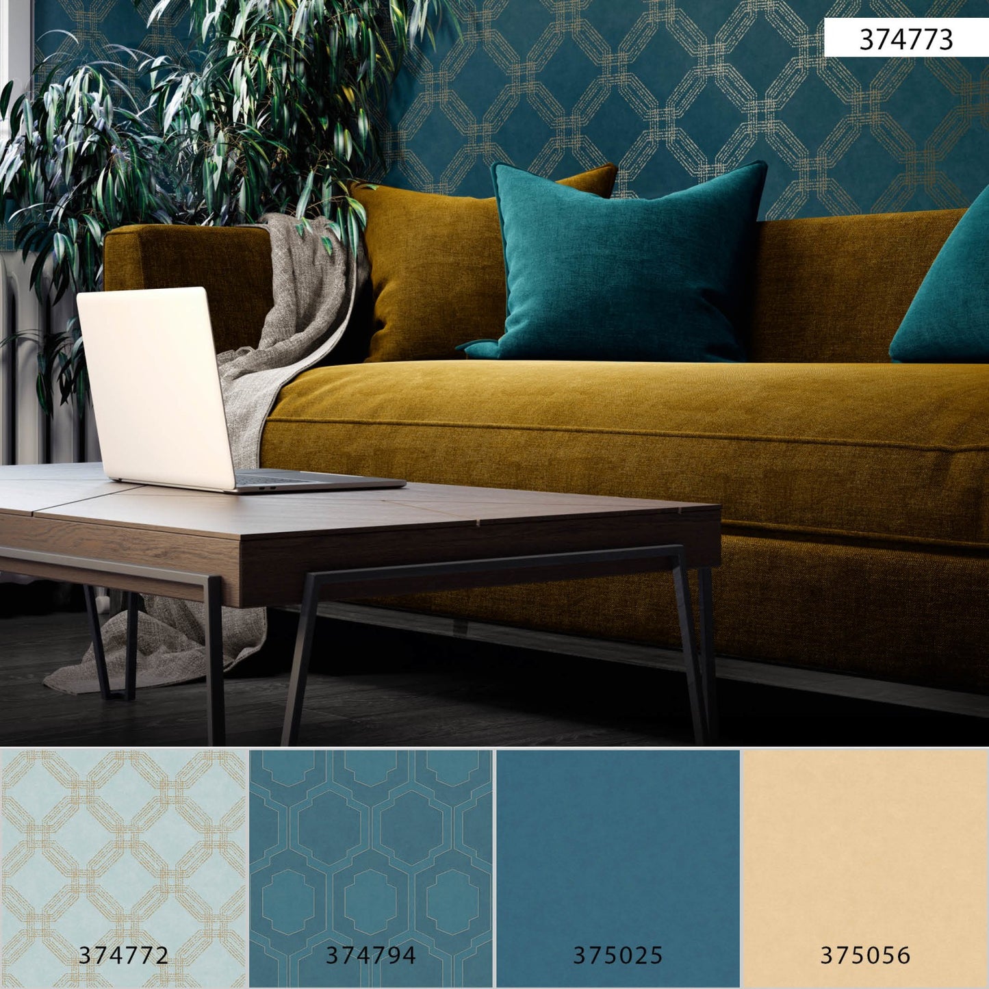 Geometrische Tapete Blau Vliestapete 374773 Wandtapete A.S. Création Tapete