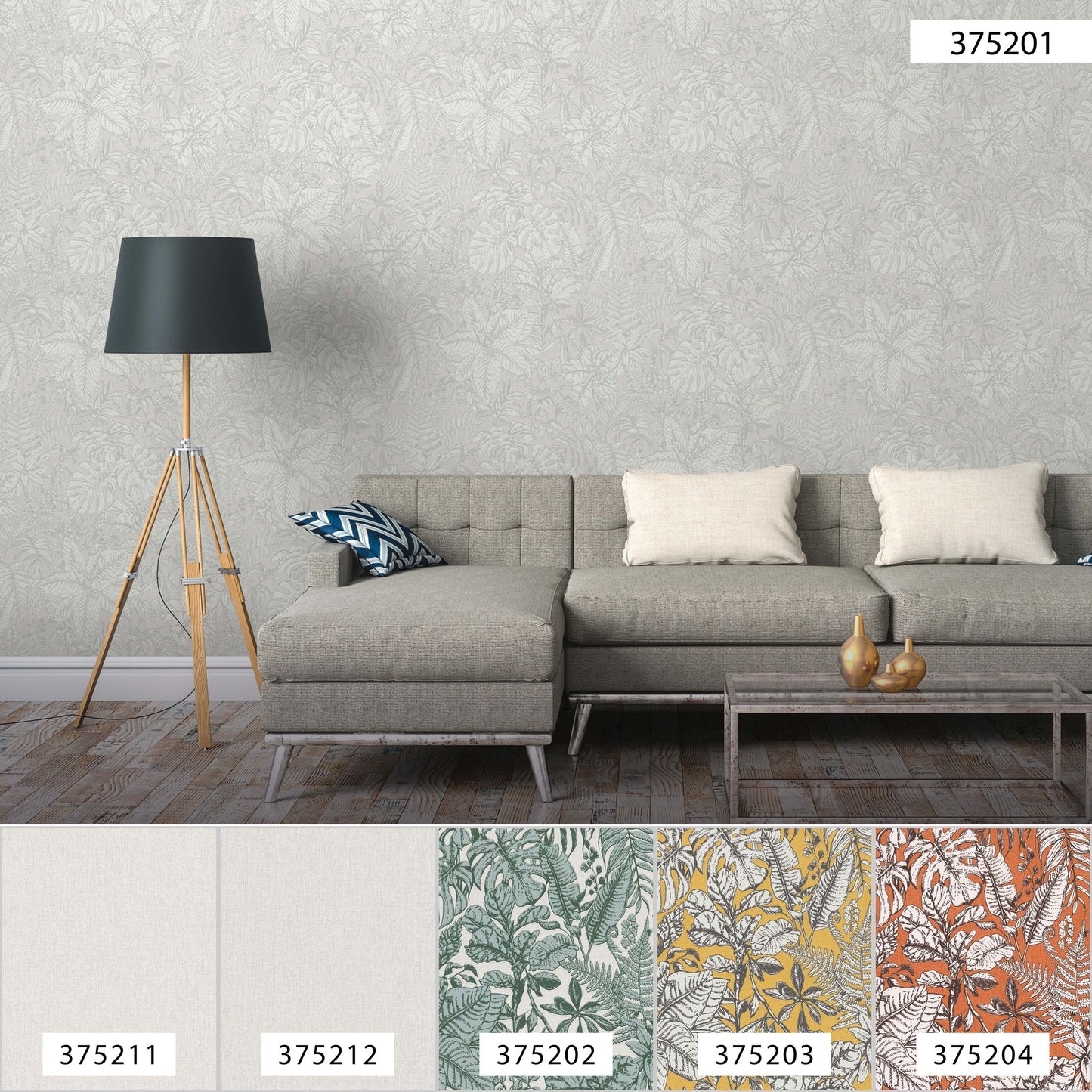 Daniel Hechter Dschungeltapete Grau 375201 Wandtapete Vliestapete Floral Vinyl