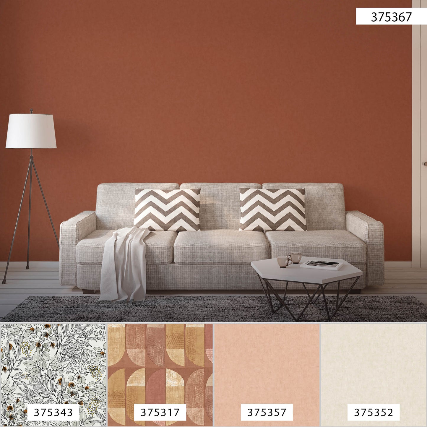 A.S. Création Unitapete Orange 375367 Wandtapete Vliestapete Floral Unis Vinyl