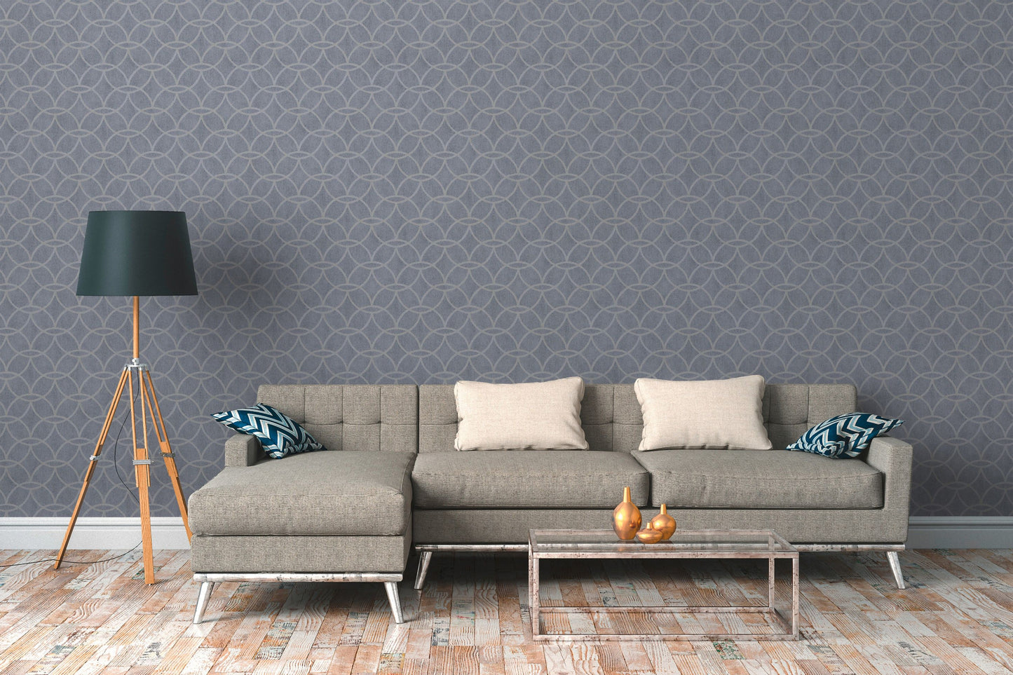 A.S. Création Geometrisch Blau 375644 Wandtapete Vlies Satin Rolle Tapete VILLA