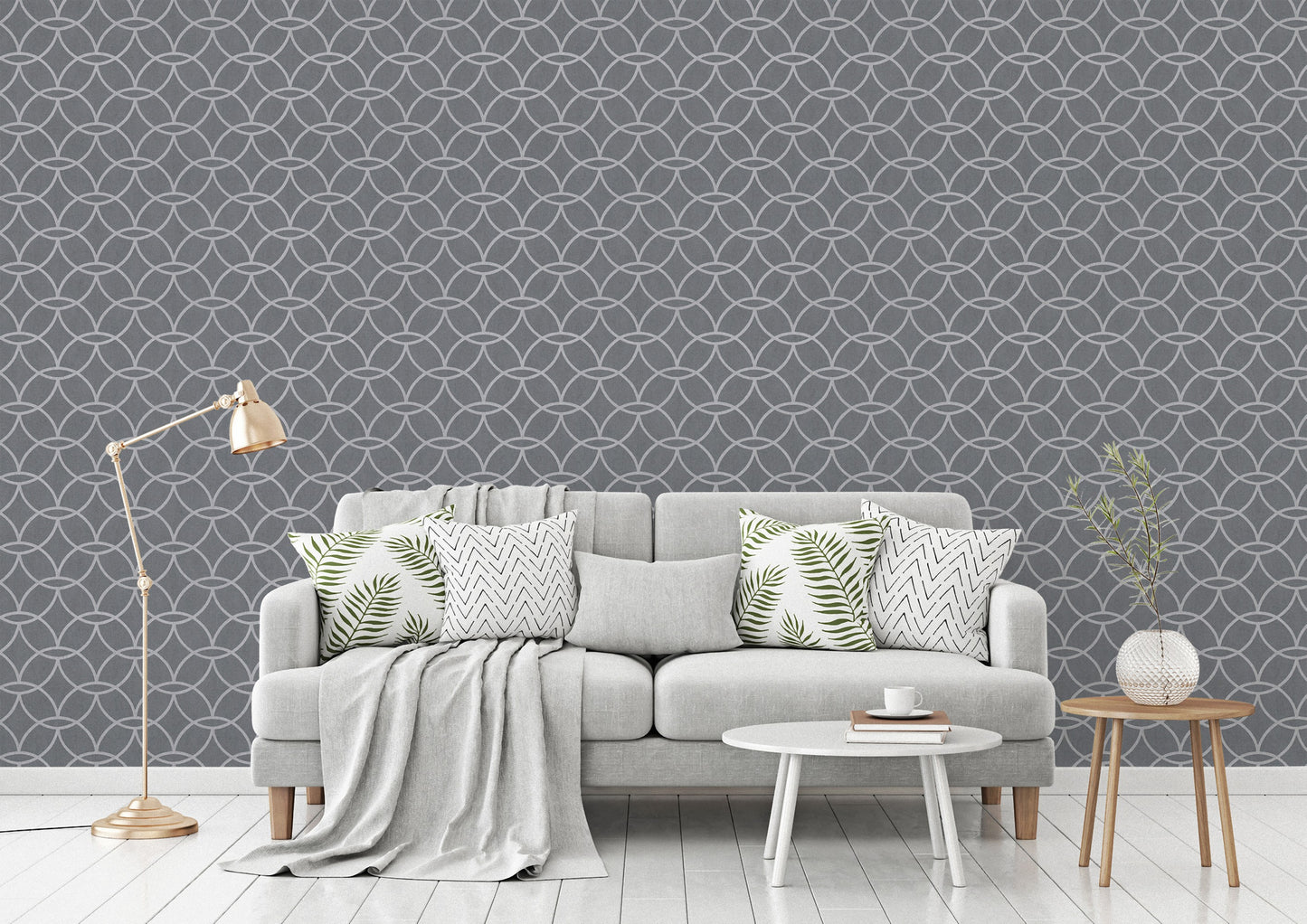 A.S. Création Geometrisch Grau 375645 Wandtapete Vlies Satin Rolle Tapete VILLA