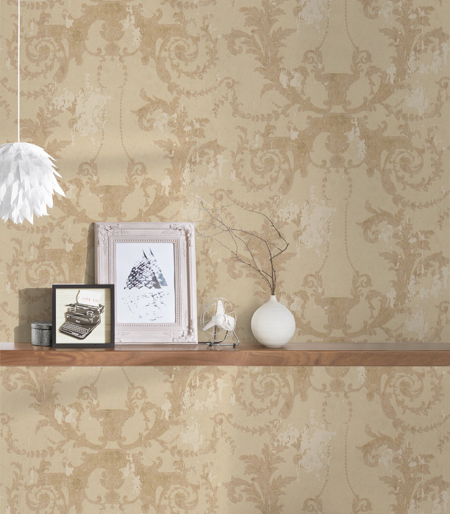 A.S. Création Barock Tapete Beige 376483 Wandtapete Vliestapete Struktur Vinyl
