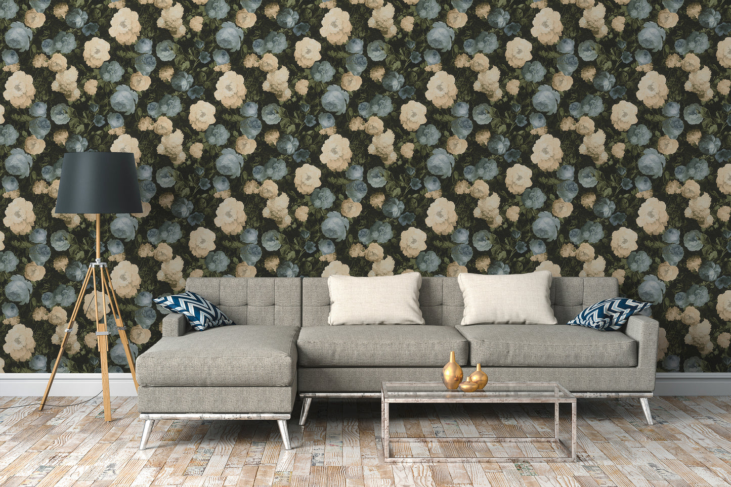 A.S. Création Blumen Tapete Blau 376502 Wandtapete Vliestapete Floral modern