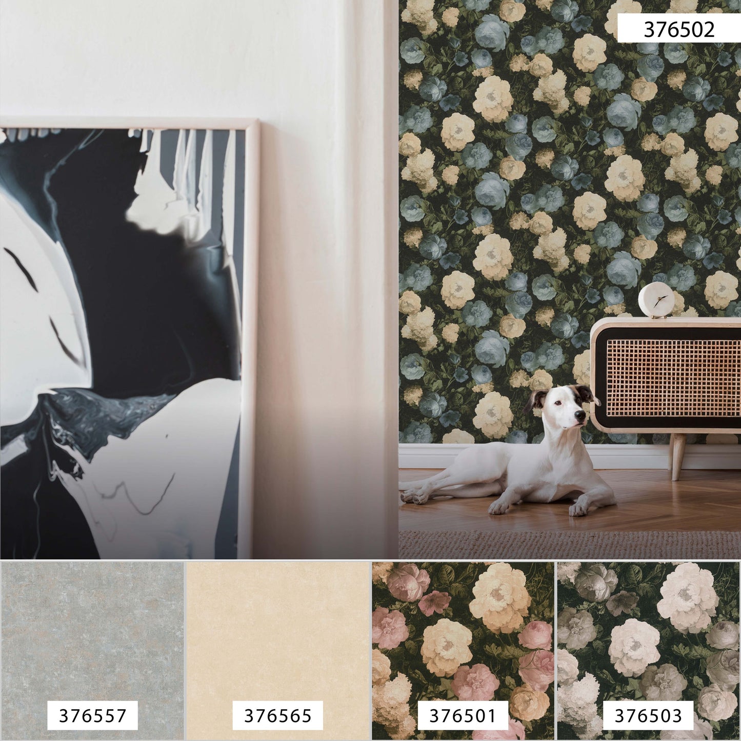 A.S. Création Blumen Tapete Blau 376502 Wandtapete Vliestapete Floral modern