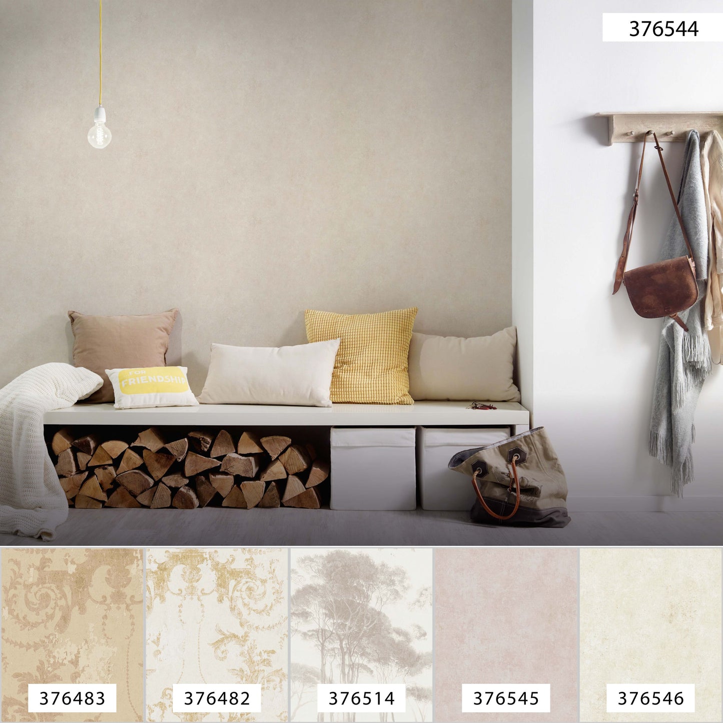 A.S. Création Unitapete Creme 376544 Wandtapete Vliestapete Struktur Unis Vinyl