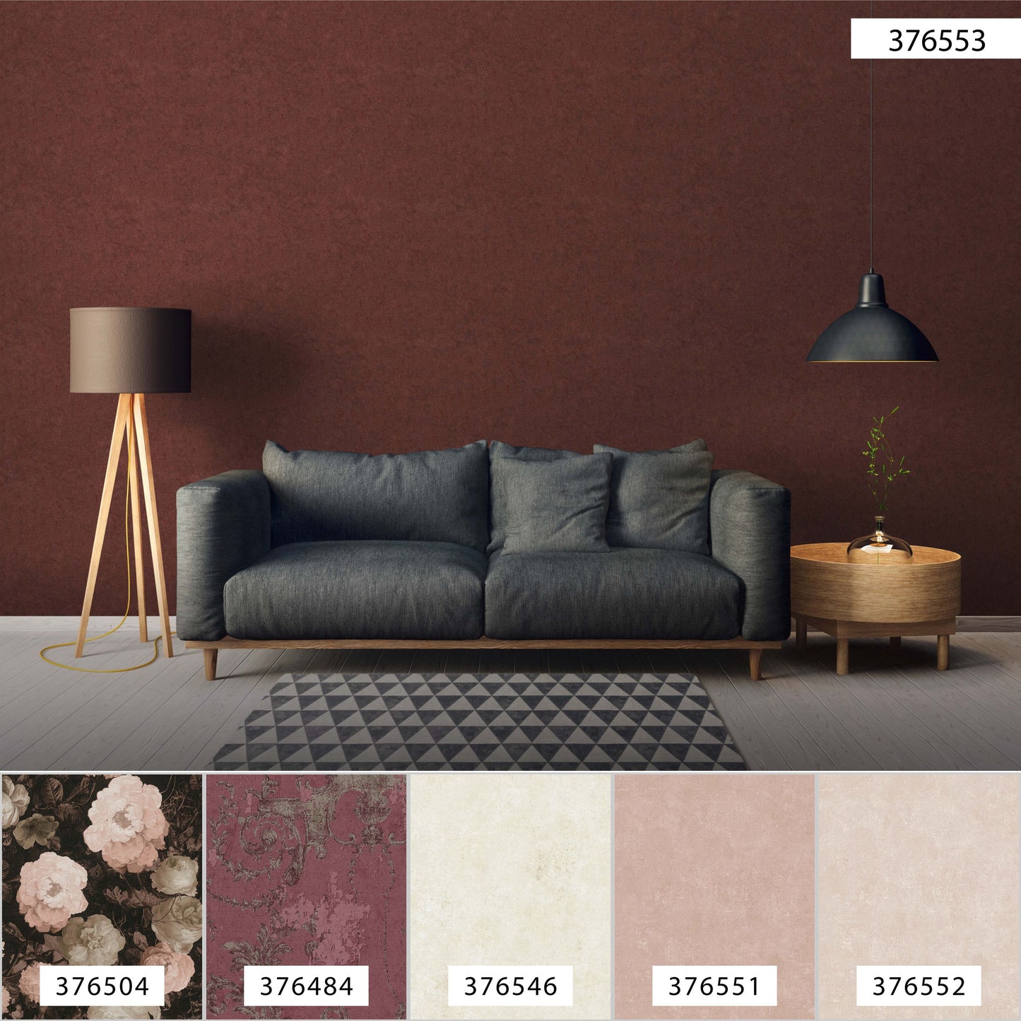 A.S. Création Unitapete Rot 376553 Wandtapete Vliestapete Struktur Unis Vinyl