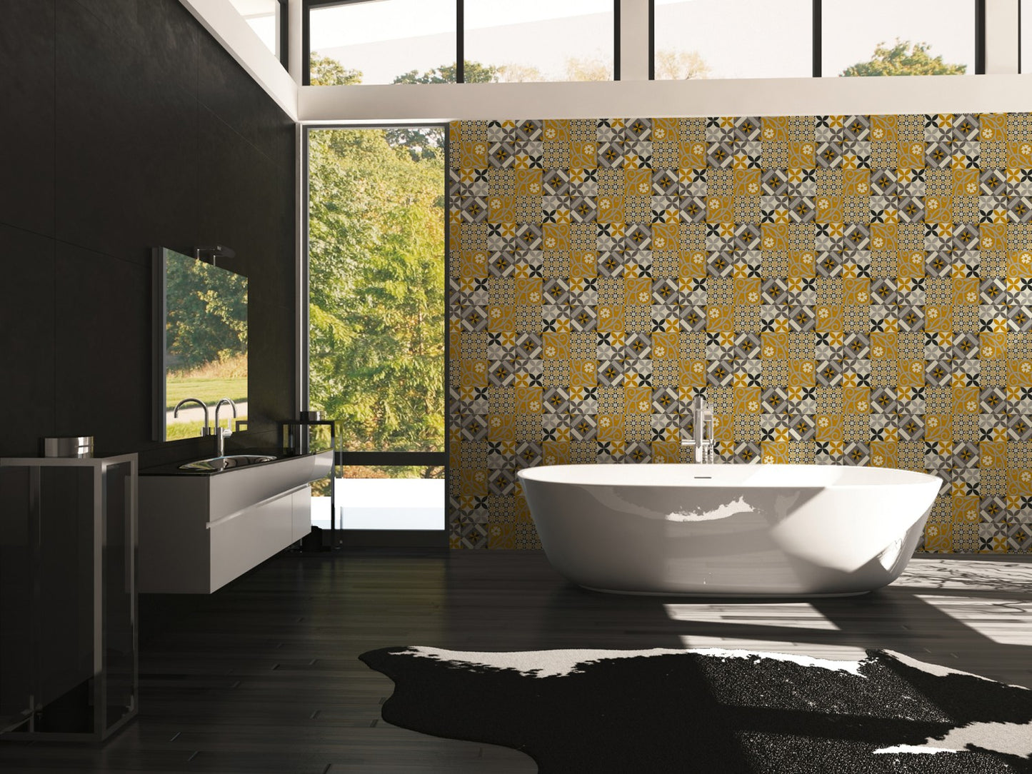 Fliesentapete Schwarz Vliestapete 376841 Wandtapete A.S. Création Tapete