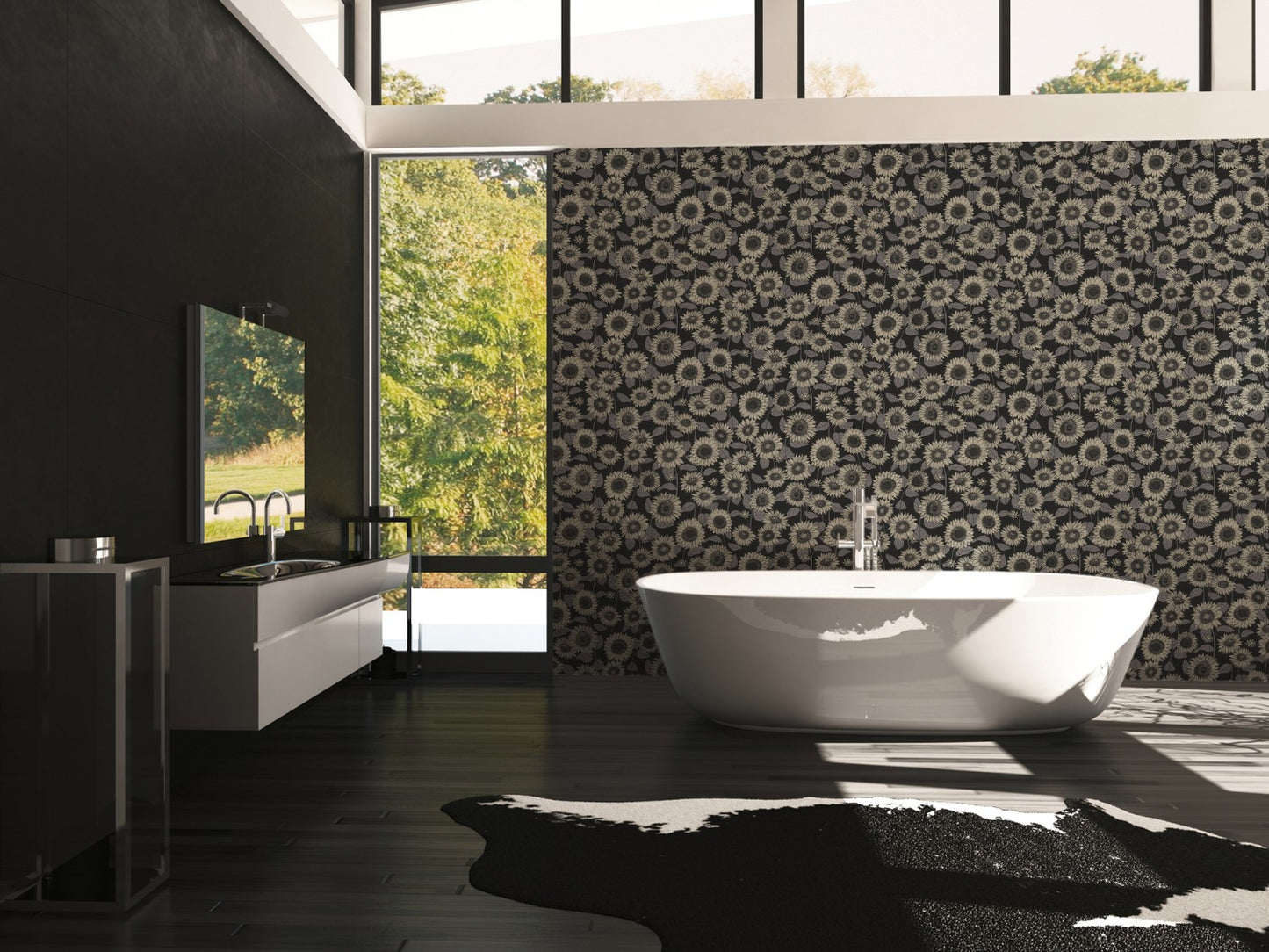 Blumentapete Schwarz Vliestapete 376854 Wandtapete A.S. Création Tapete