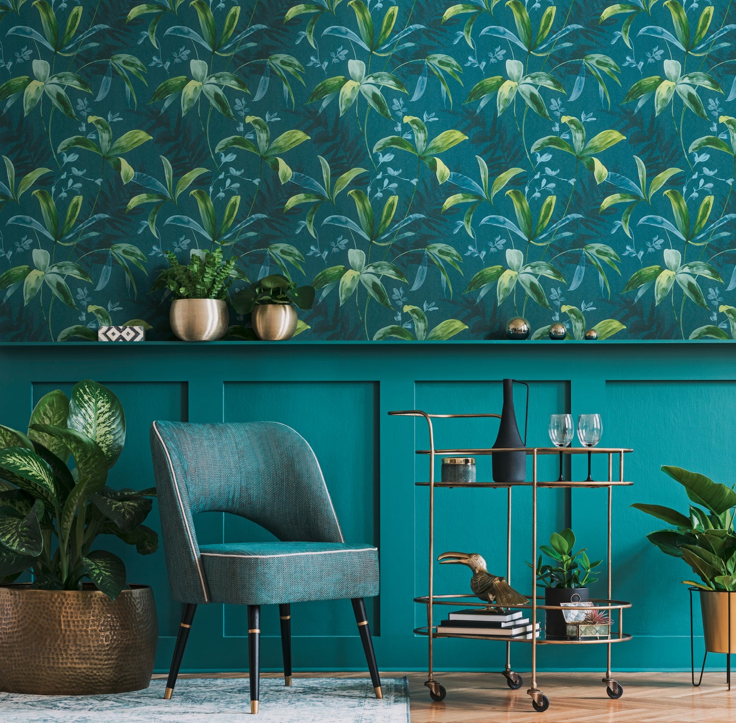 A.S. Création Dschungeltapete Blau 377044 Wandtapete Vliestapete Floral Vlies