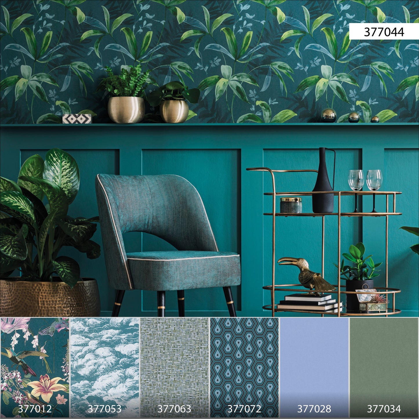 A.S. Création Dschungeltapete Blau 377044 Wandtapete Vliestapete Floral Vlies