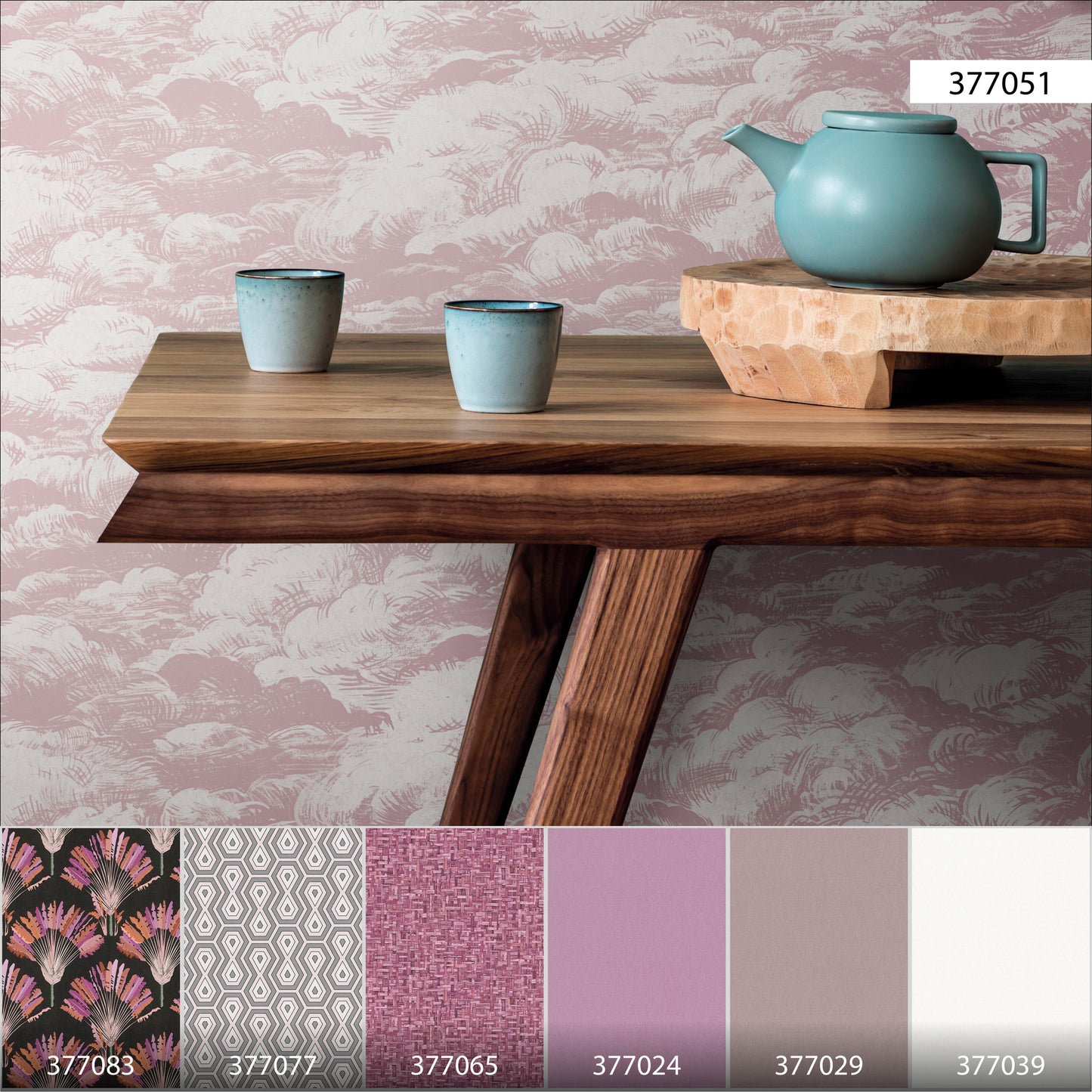 A.S. Création Wolken Tapete Rosa 377051 Wandtapete Vliestapete Natur Vlies Rolle