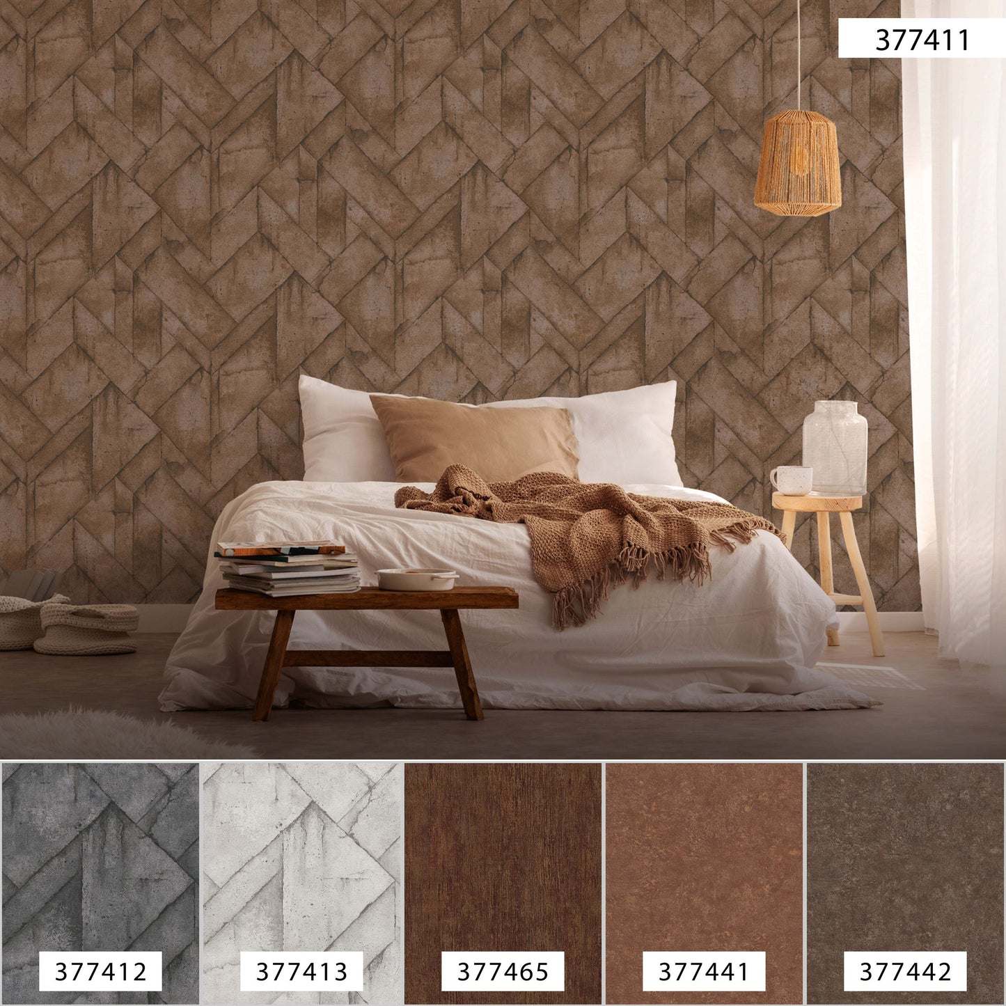 A.S. Création Stein Tapete Braun 377411 Wandtapete Vliestapete Grafik Vinyl