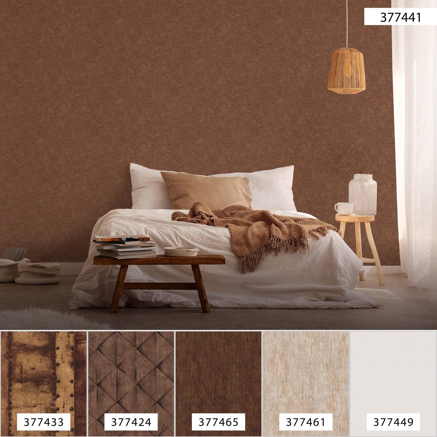 A.S. Création Unitapete Braun 377441 Wandtapete Vliestapete Struktur Unis Vinyl