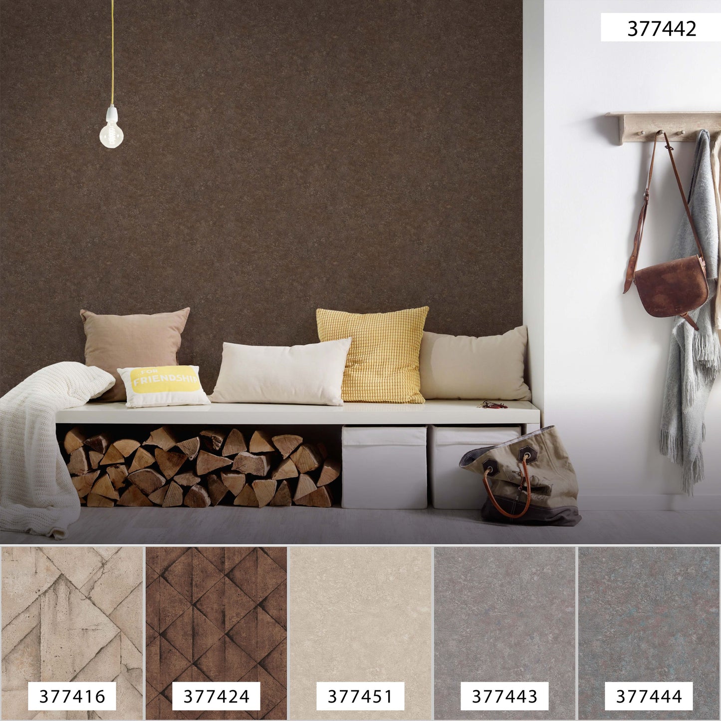 A.S. Création Unitapete Braun 377442 Wandtapete Vliestapete Struktur Unis Vinyl