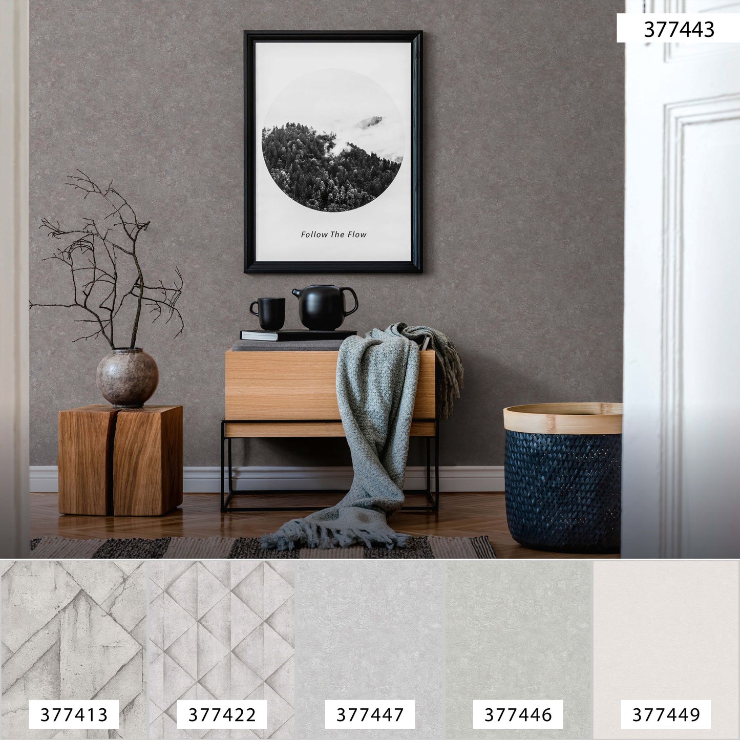 A.S. Création Unitapete Grau 377443 Wandtapete Vliestapete Struktur Unis Vinyl