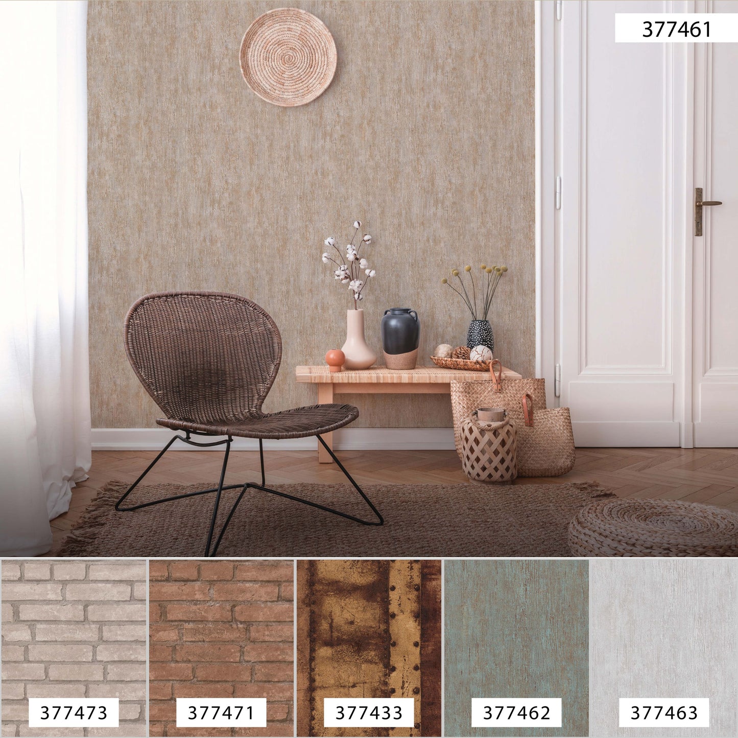 A.S. Création Unitapete Braun 377461 Wandtapete Vliestapete Struktur Unis Vinyl